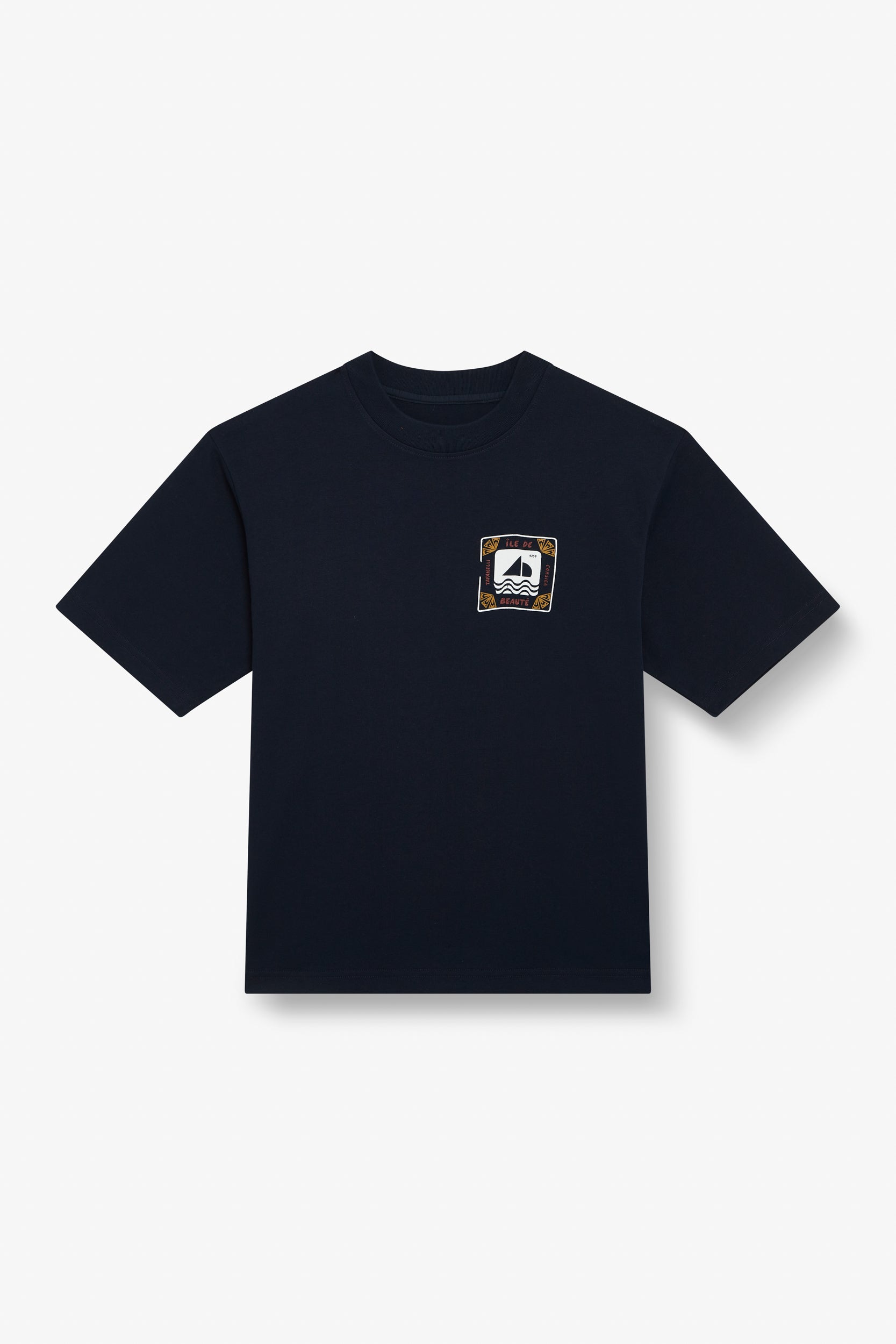 TAFANELLI T-Shirts L'ÎLE DE BEAUTÉ t-shirt bleu marine 280 g coton