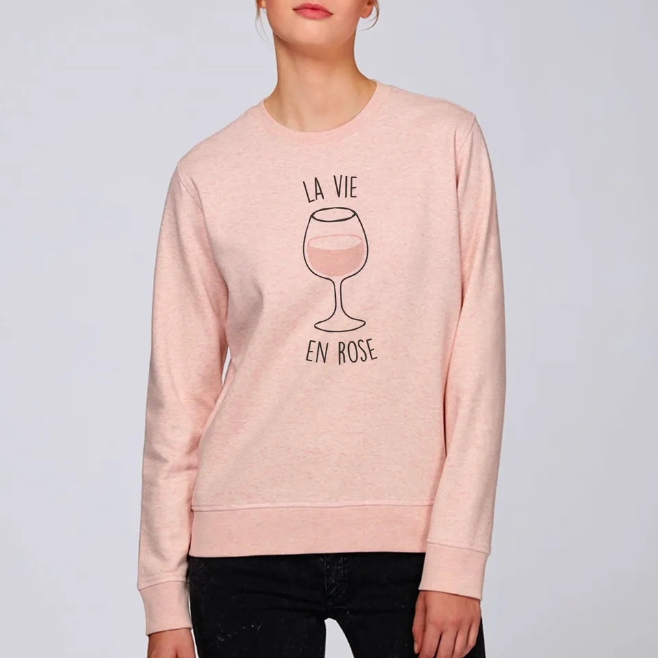 Juste Un T-shirt Sweats Imprimés La vie en rose sweat femme