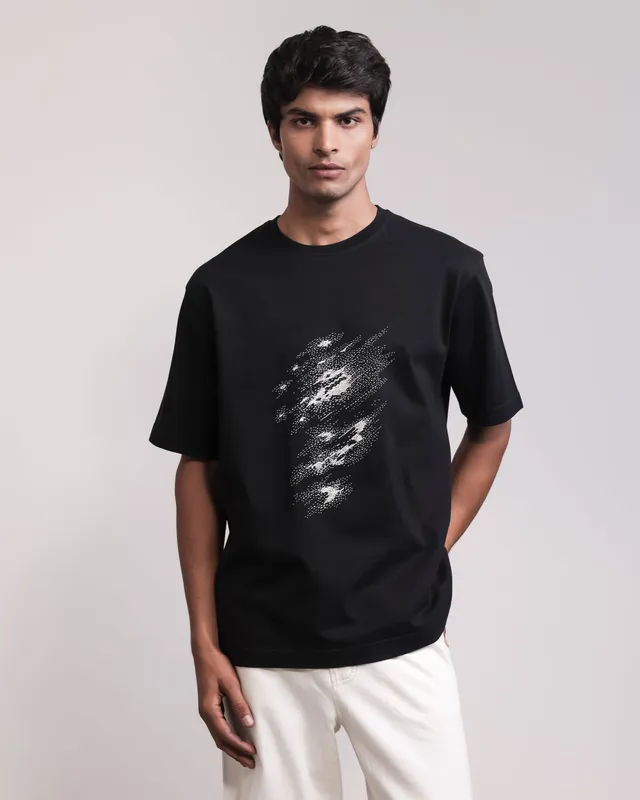 COUNTRYMADE Trail Dust Motion Blur T-shirt noir coton brodé
