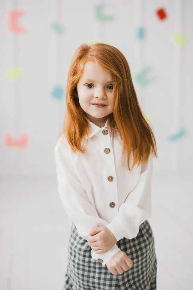 Laumė linen Kids Clothing MĖNUO chemise enfant en lin naturel 2 ans