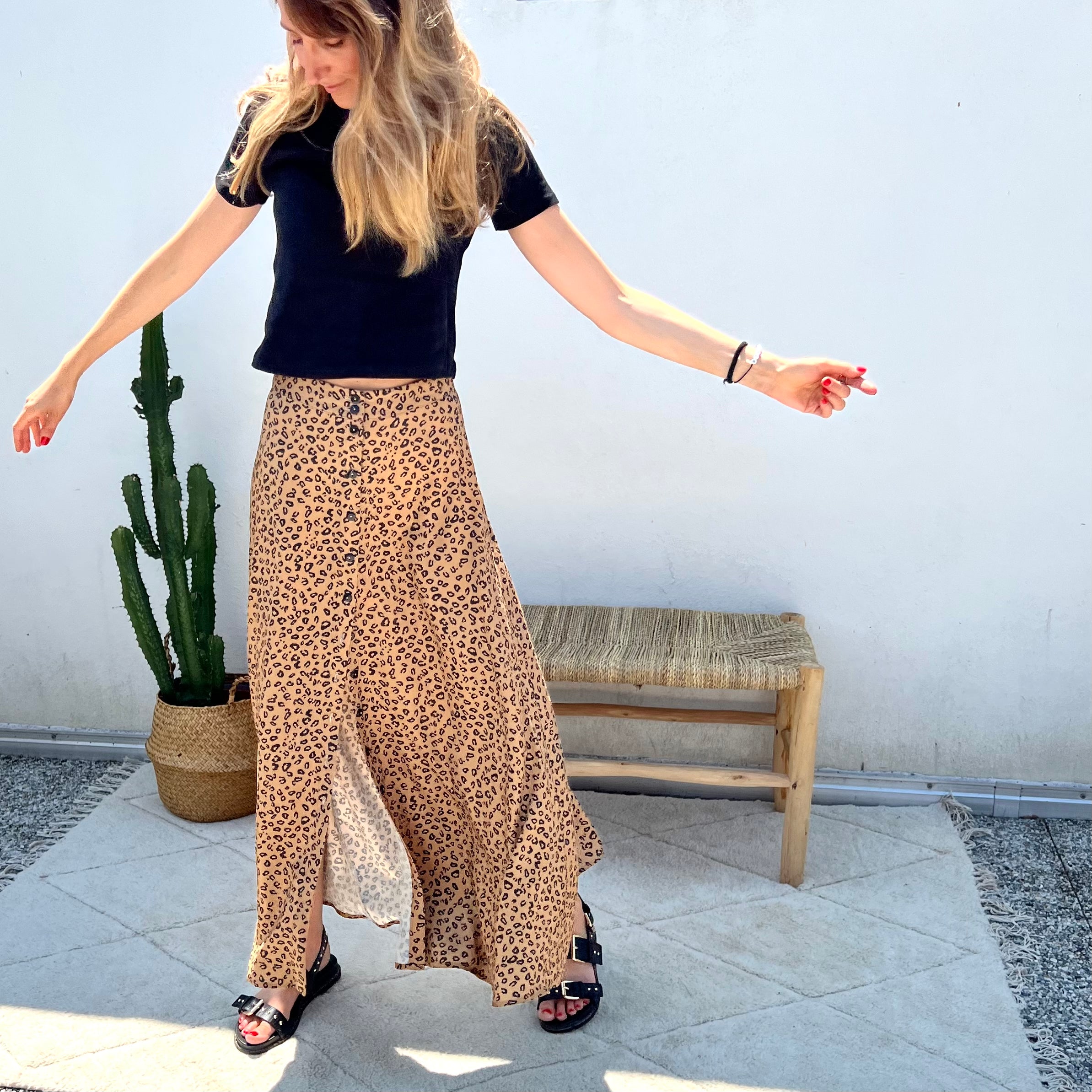 PANTRUCHE Jupes Jupe JAVANAISE jupe longue léopard viscose