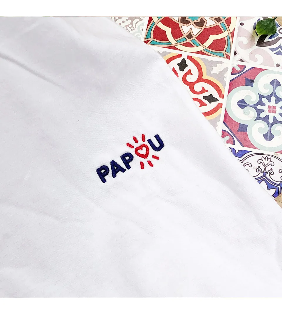 Juste Un T-shirt T-shirts Brodés Papou t-shirt coton bio