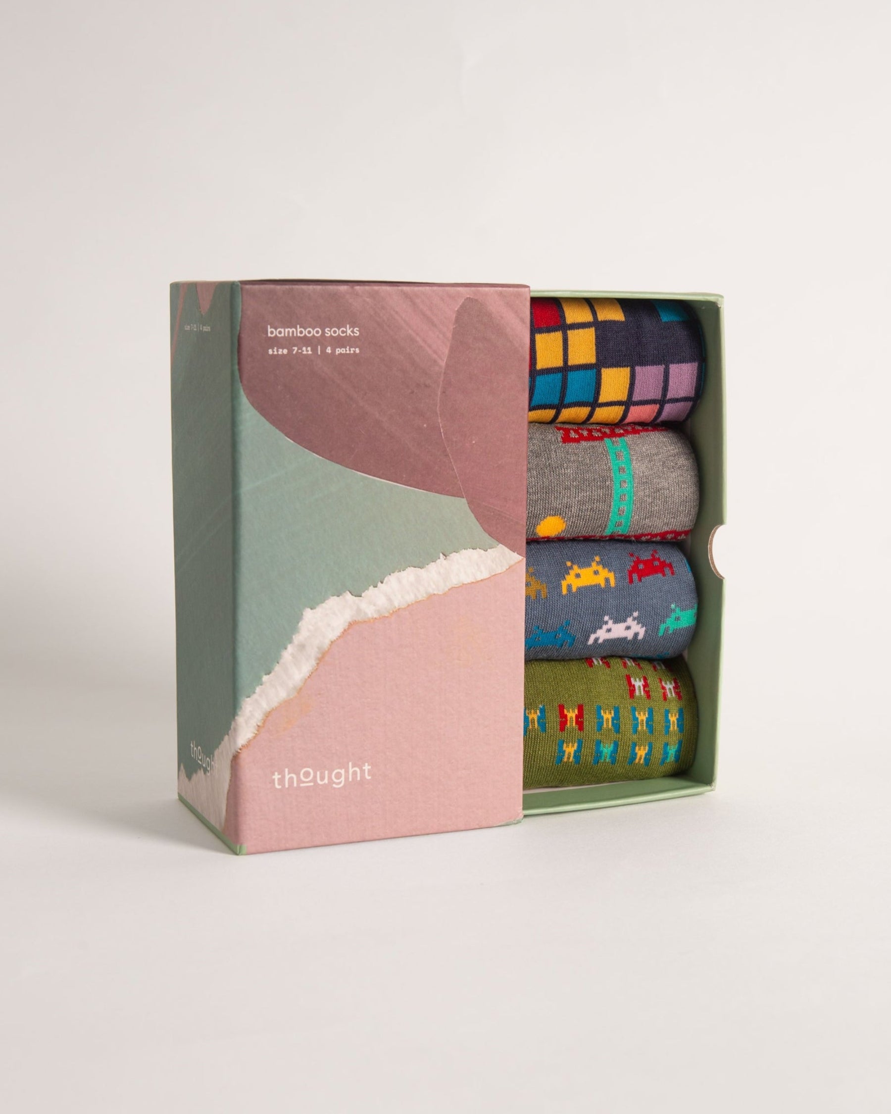 Thought Chaussettes homme Arcade en bambou coffret 4 paires jeux vidéo