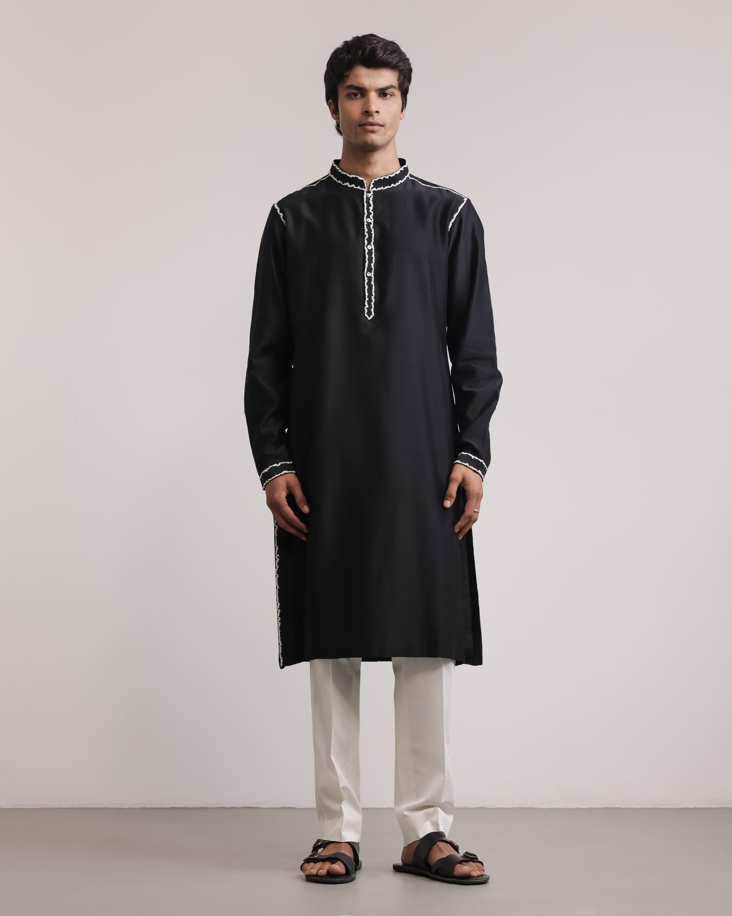 COUNTRYMADE Kurtas Fractured Lines Kurta Set ensemble kurta soie brodée
