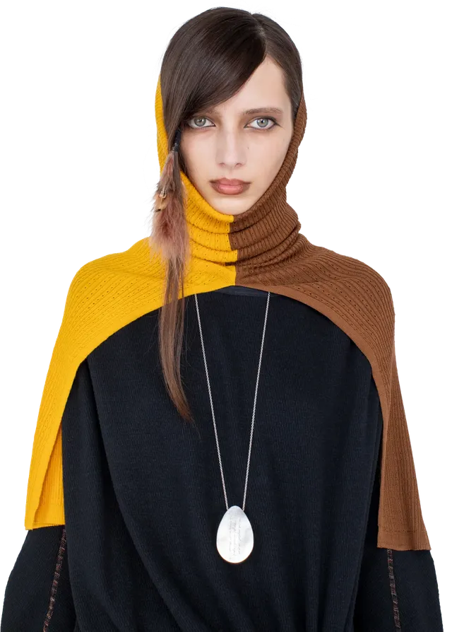 Kiko Kostadinov Accessories GREBE Scarf écharpe Fleur de Lis / Mocha en cachemire