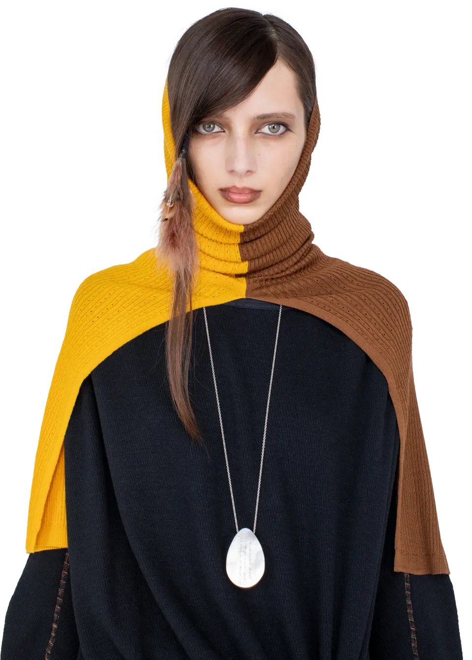 Kiko Kostadinov Accessories GREBE Scarf écharpe Fleur de Lis / Mocha en cachemire