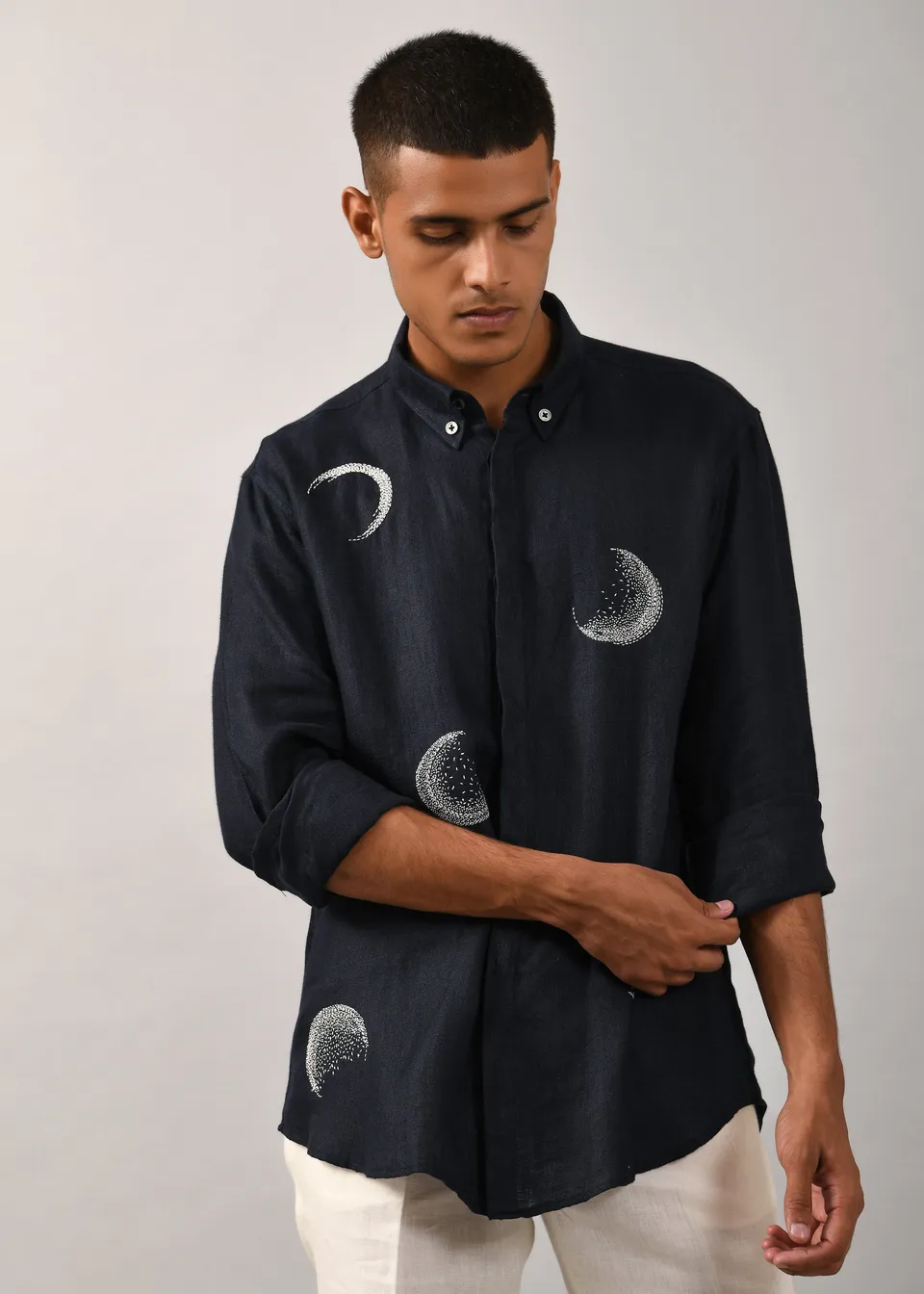 COUNTRYMADE Shirts Moon Shirt chemise noire brodée