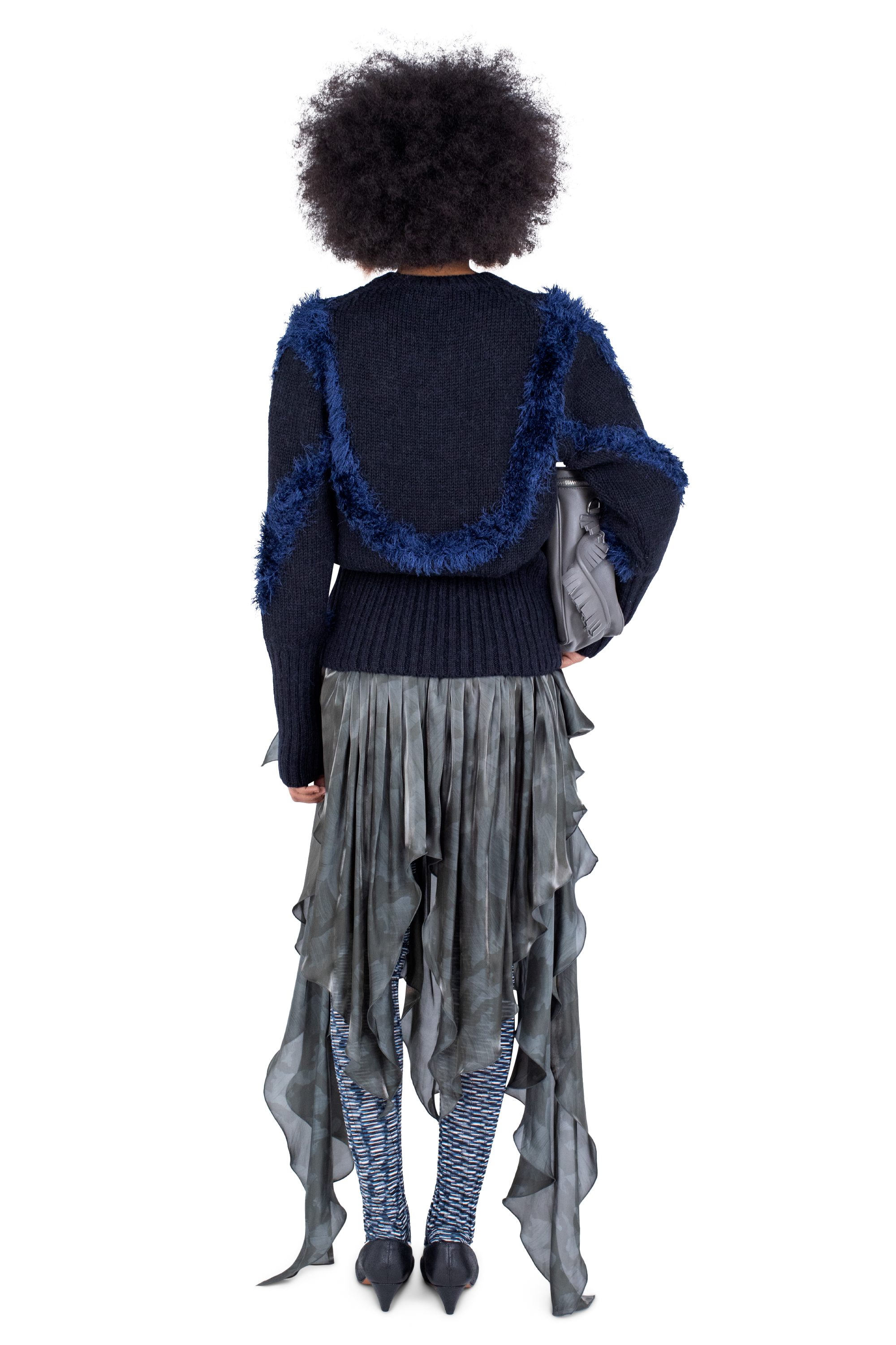 Kiko Kostadinov Knitwear MACAW Jumper pull Black Swan / Deep Lake Blue alpaga oversize