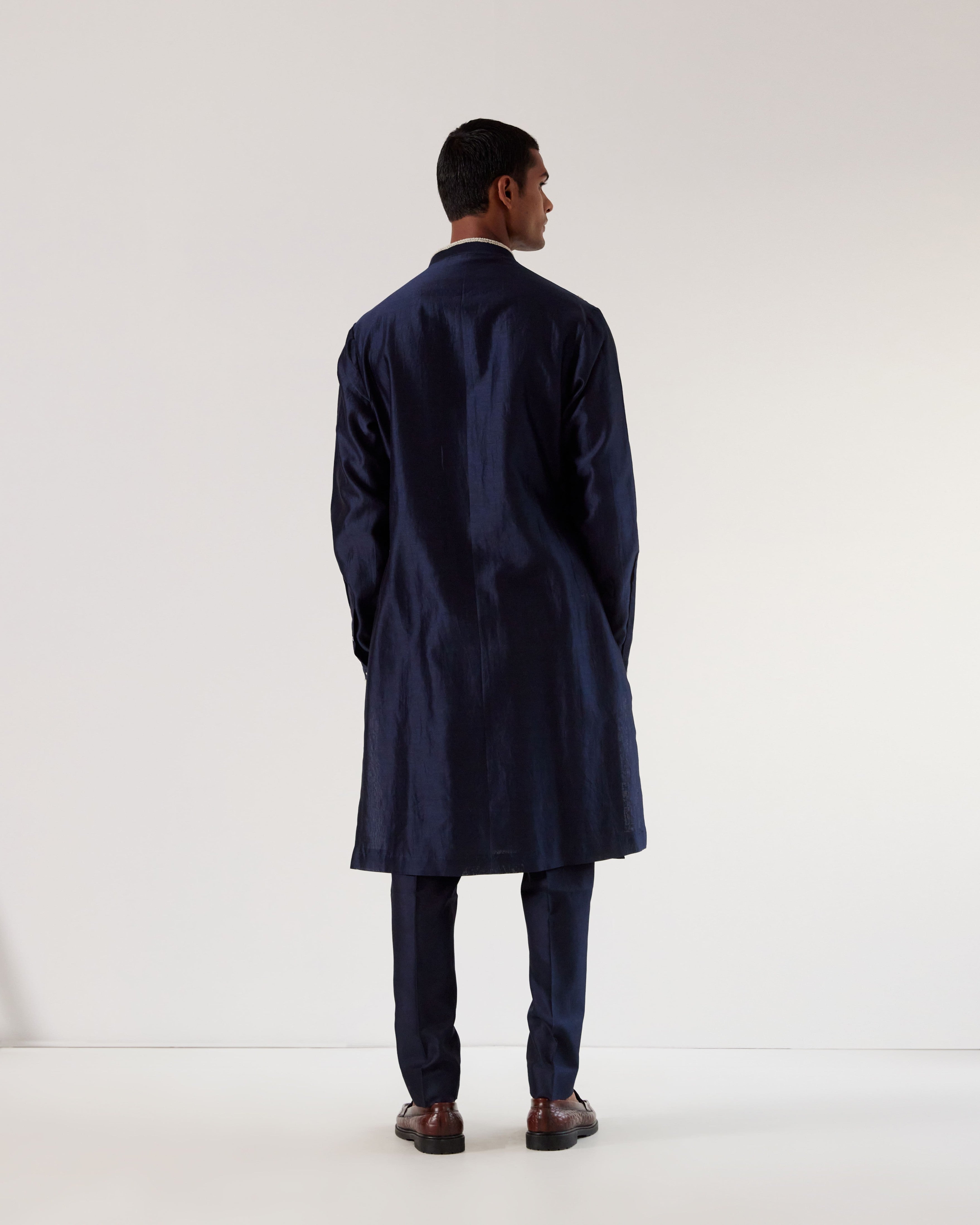 COUNTRYMADE Kurtas DNA Front Open Kurta Set ensemble kurta bleu marine