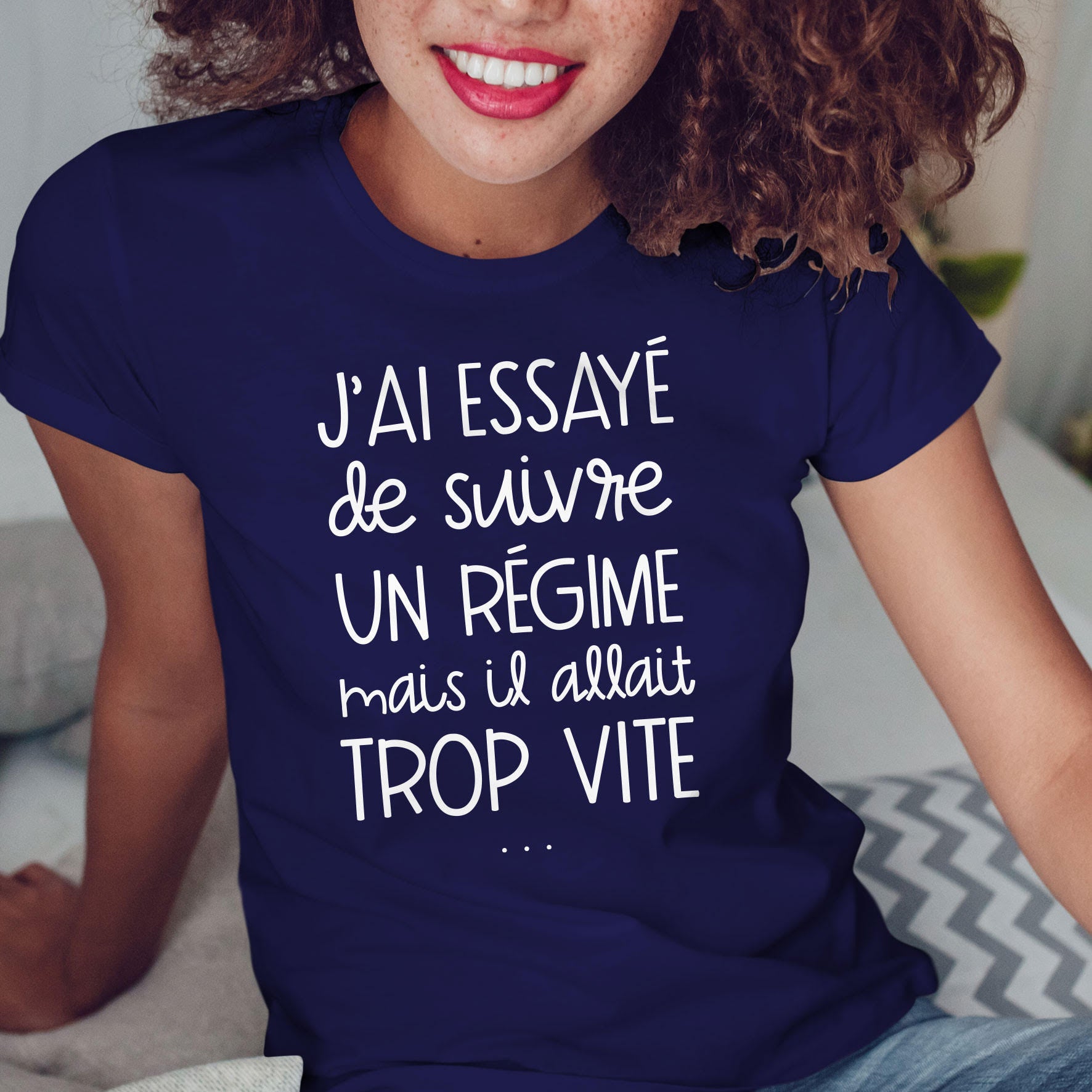 Juste Un T-shirt T-shirts Imprimés J'ai essayé de suivre un régime t-shirt imprimé femme