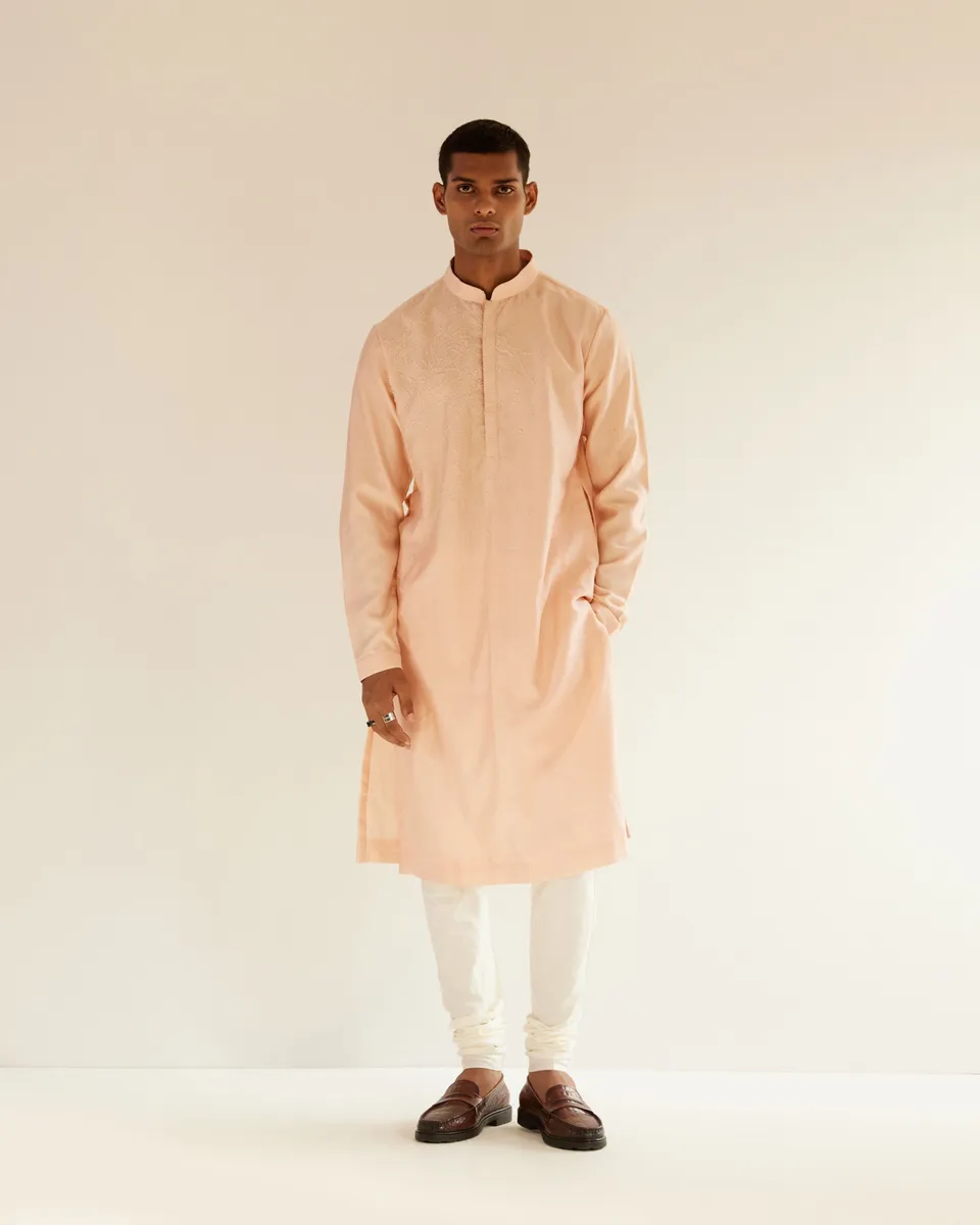 COUNTRYMADE Kurtas Black Hole Placement Embroidery Kurta Set kurta rose brodé