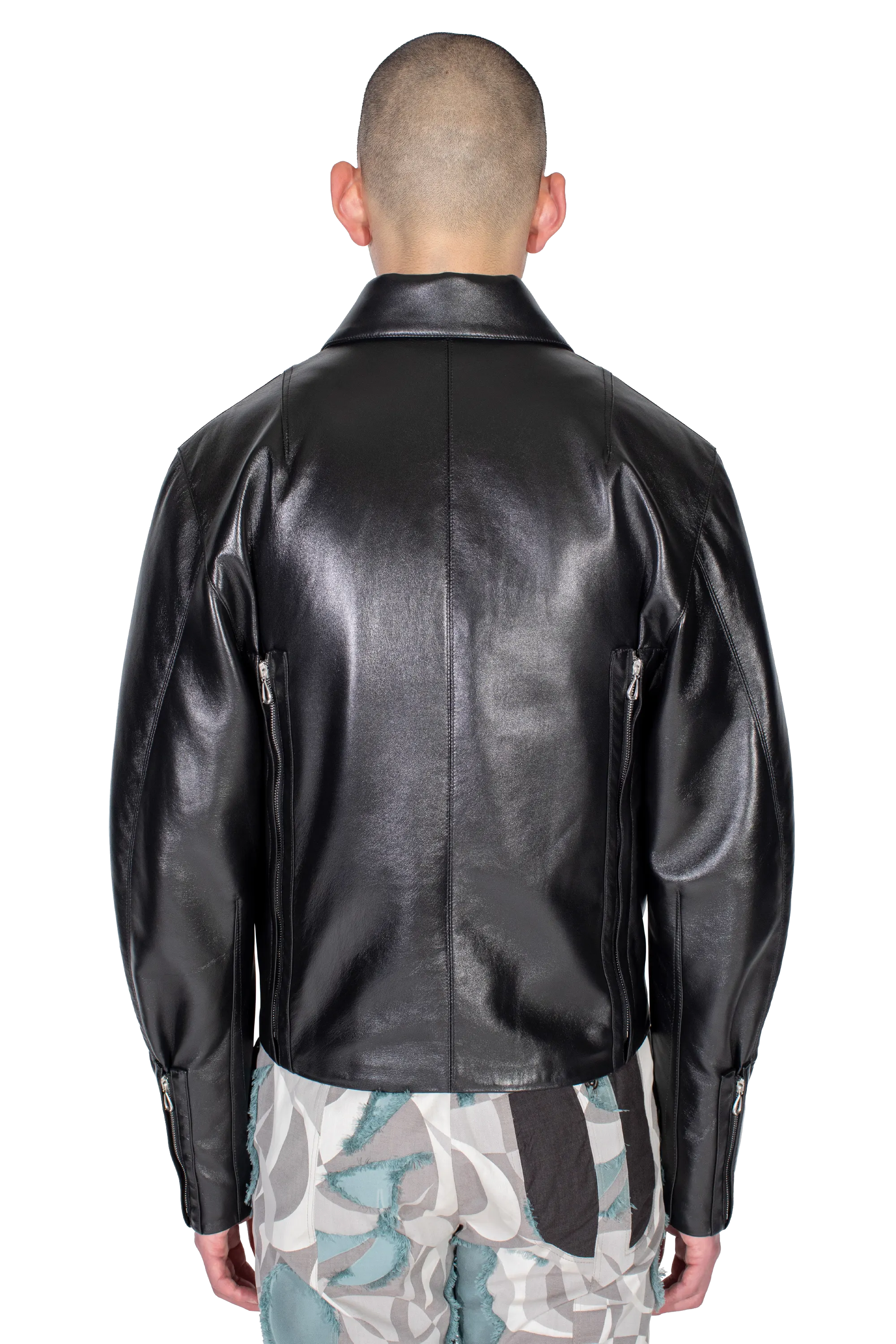 Kiko Kostadinov Outerwear LUR Leather Jacket veste Smokey Black cuir