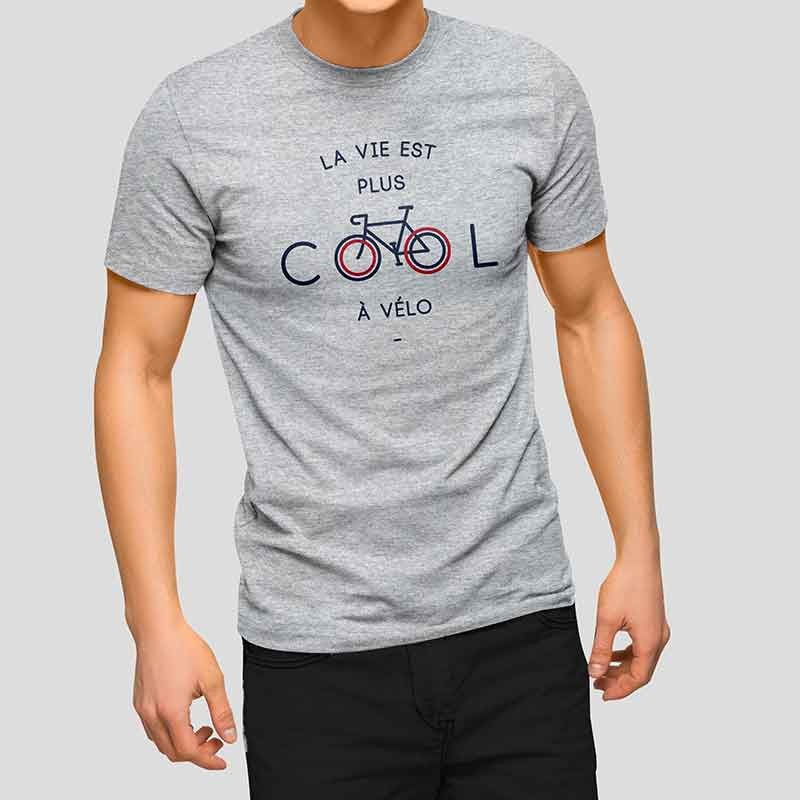 Juste Un T-shirt T-shirts Imprimés La vie est plus cool à vélo T-shirt blanc