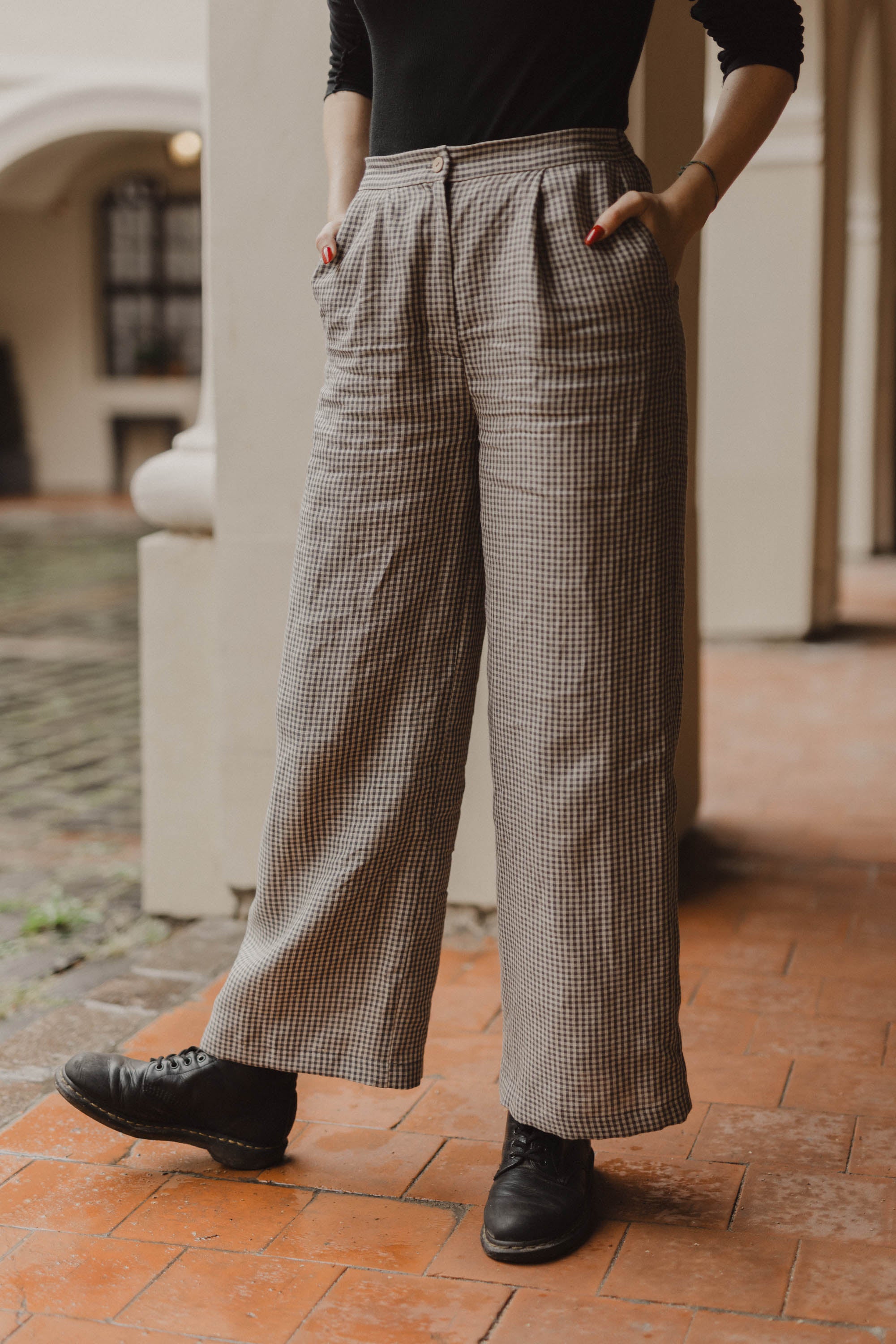 Laumė linen Linen Bottoms Iris pantalon femme en lin 100 % Forest Green