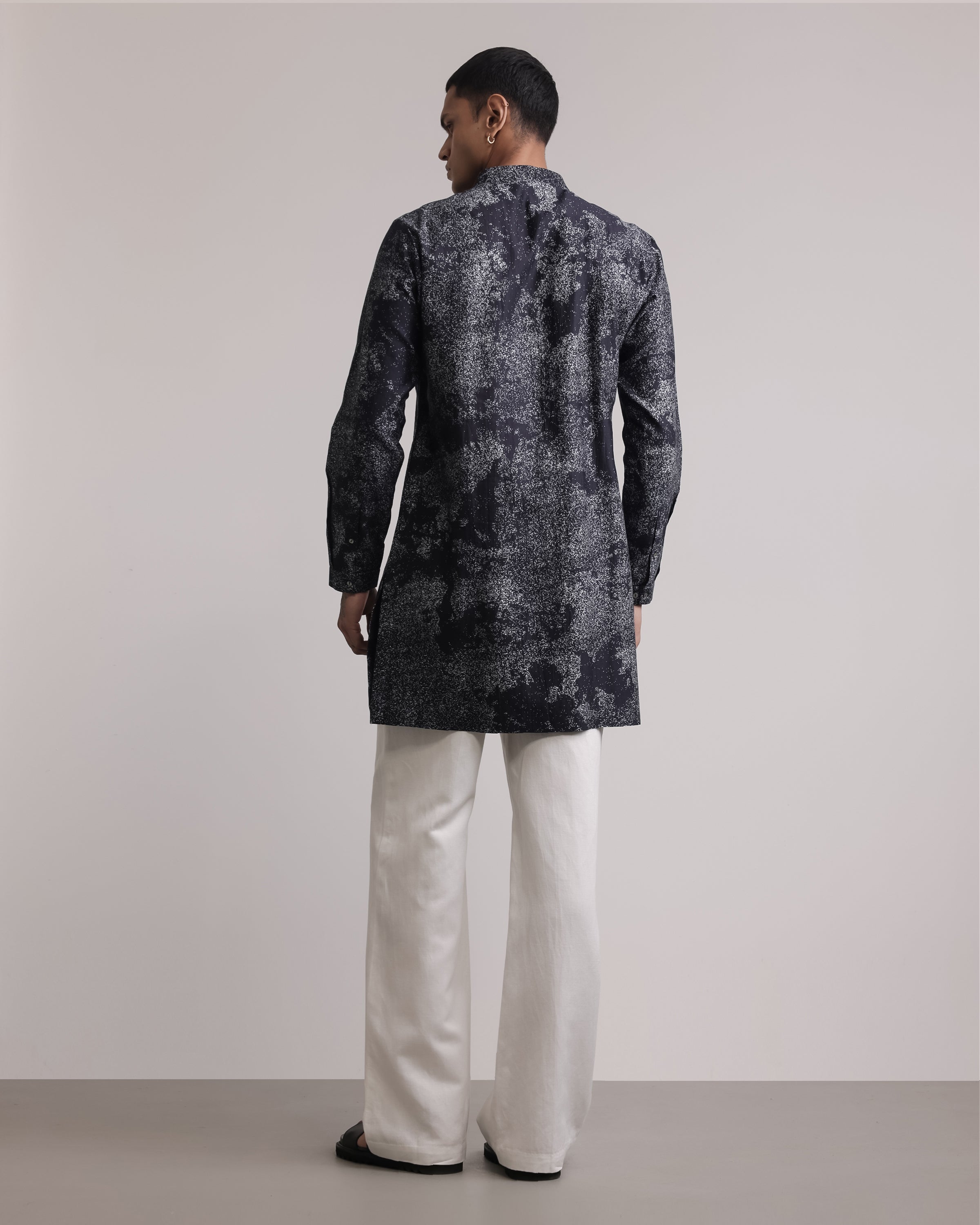 COUNTRYMADE Kurtas Dust Print Silk Kurta kurta en soie imprimée