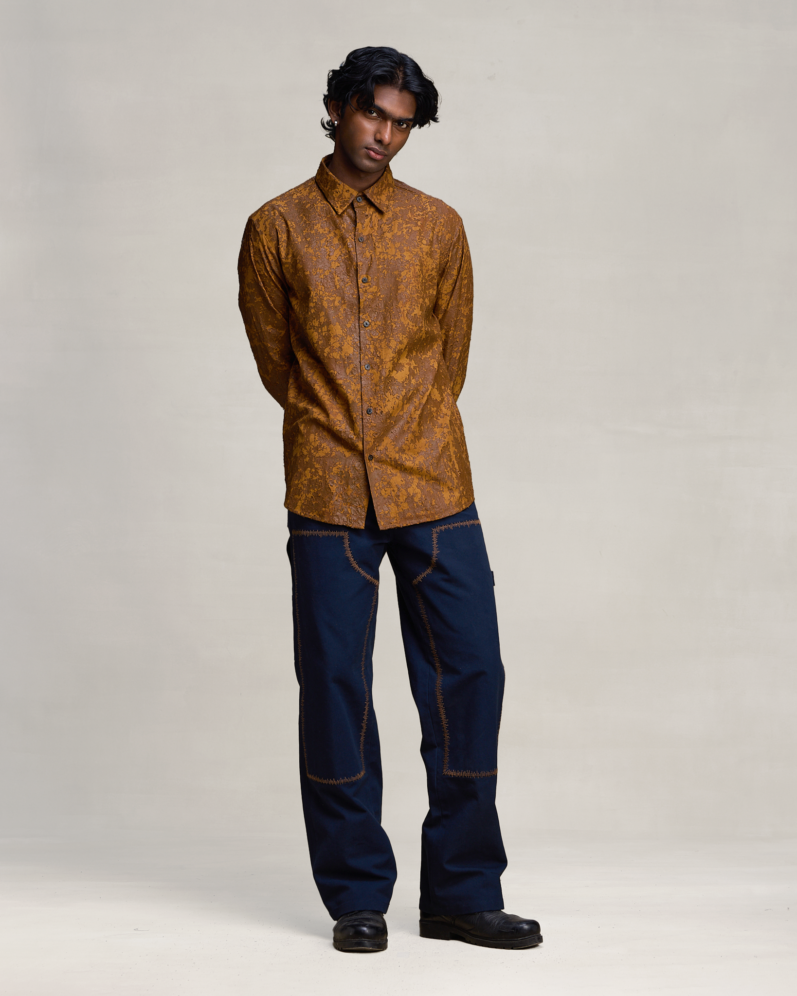 COUNTRYMADE Shirts Mineral Corroded Ochre chemise ocre en coton twill
