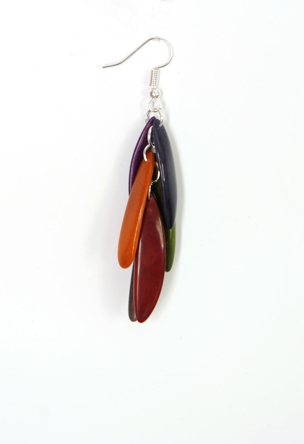 Boucles d'oreilles Pluma boucles tonalité verte en ivoire végétal