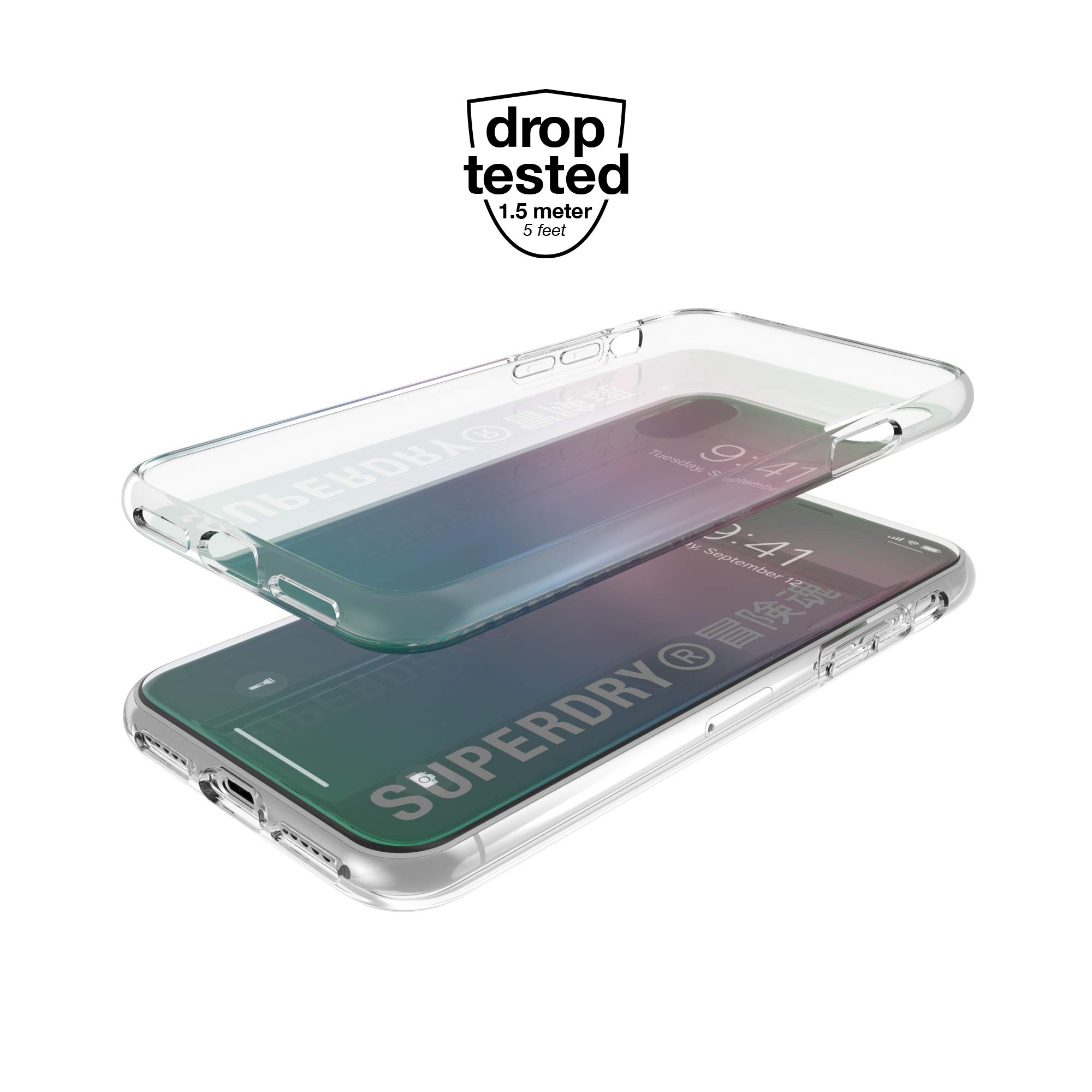 Superdry Coques de Protection coque iPhone X/XS holographique transparente