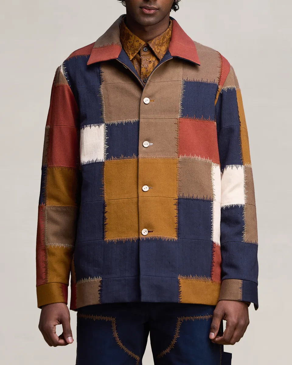 COUNTRYMADE Shirts PATCHWORK BOUND OVERSHIRT surchemise denim oversize brodée