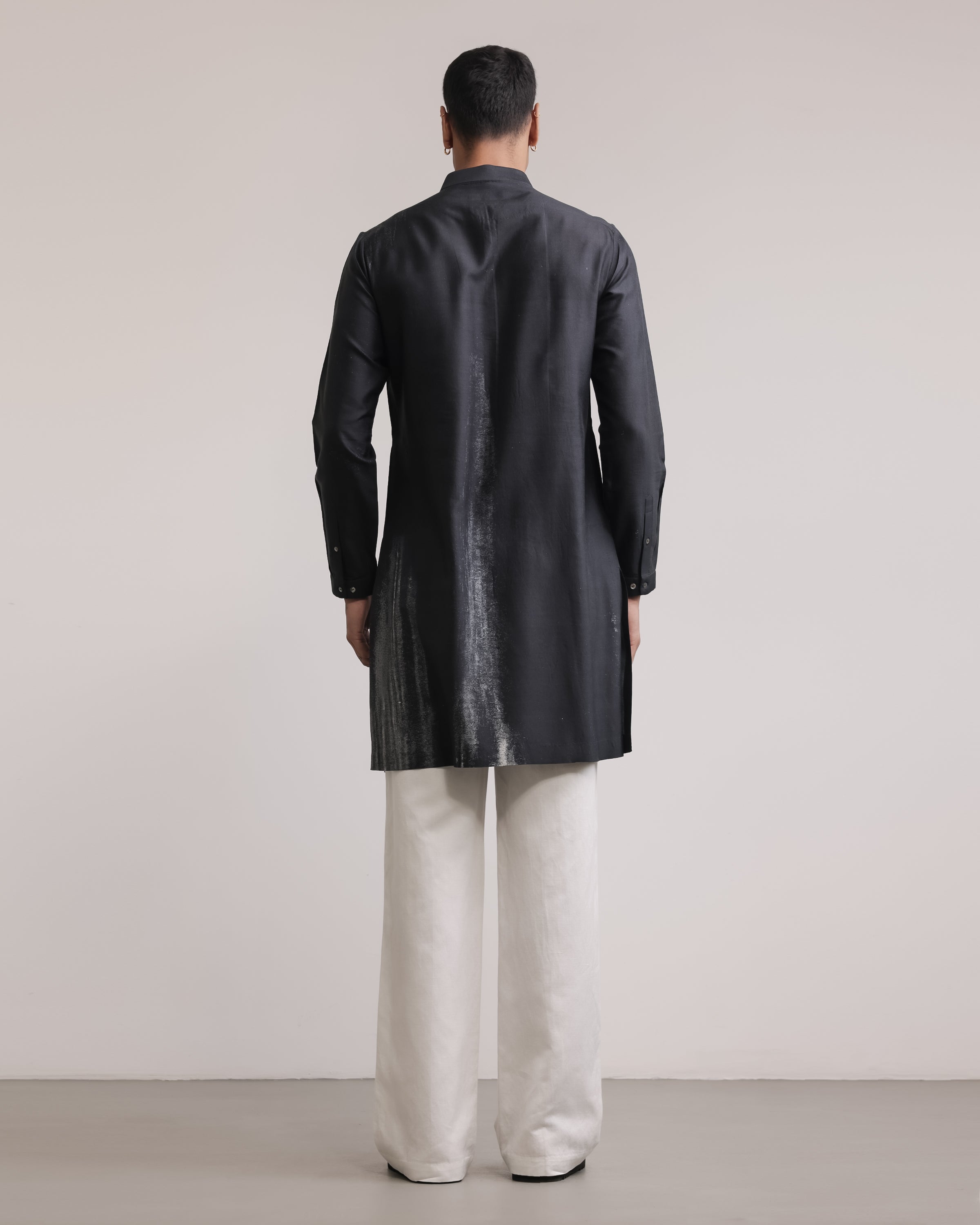 COUNTRYMADE Kurtas Obscured Halo Silk Print Kurta en soie sur mesure