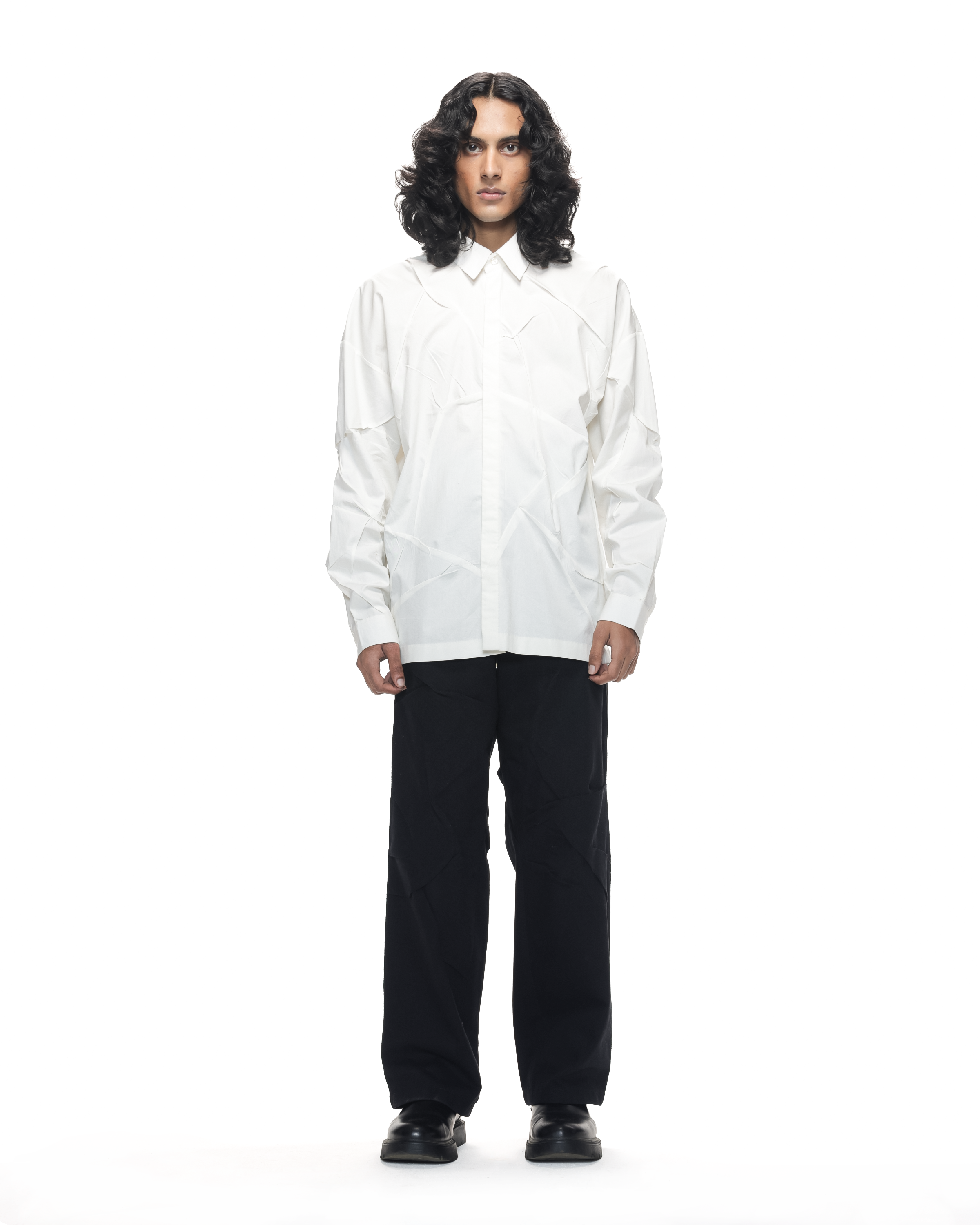 COUNTRYMADE Shirts Deformed Hand Tuck Shirt chemise en coton twill sur commande