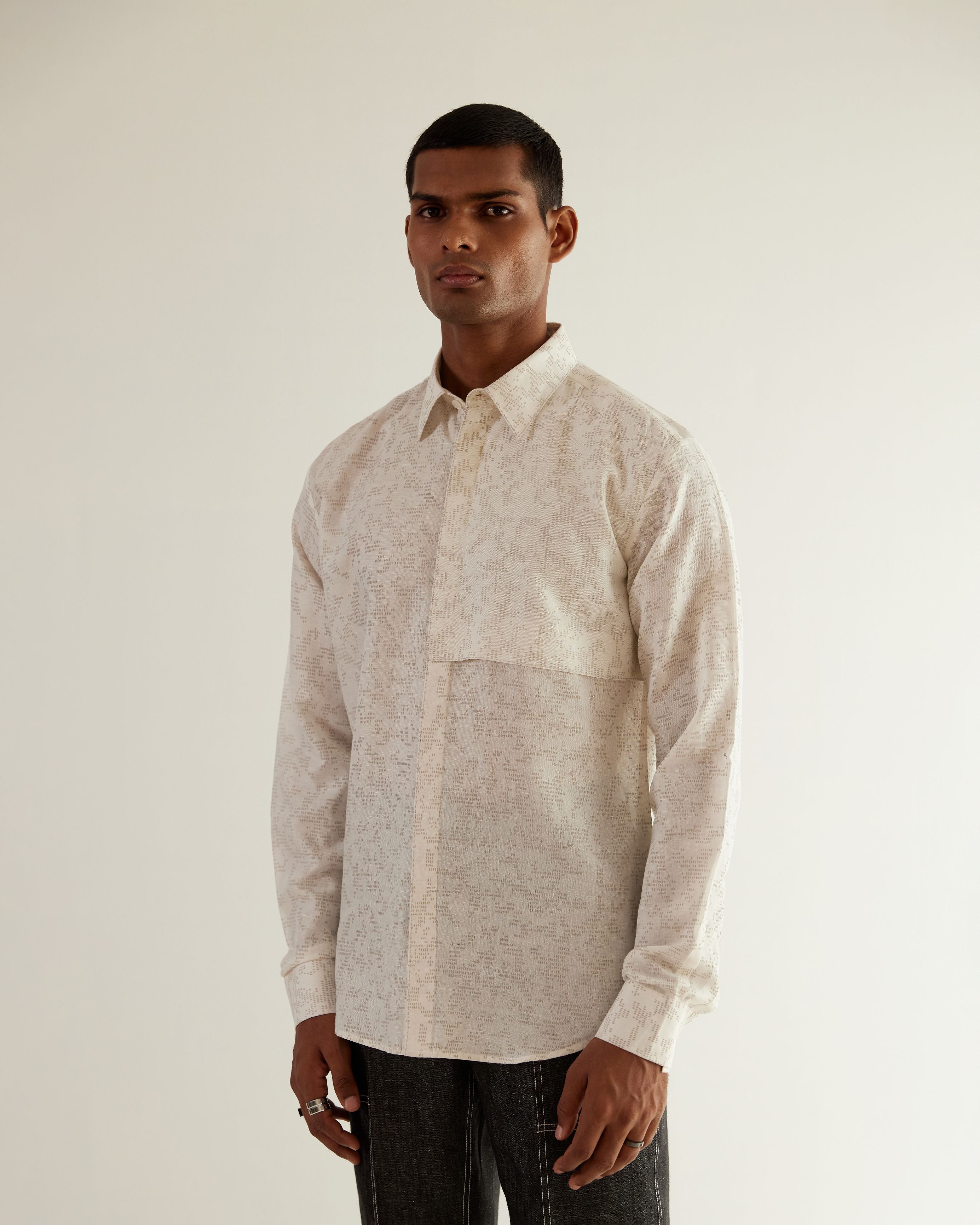 COUNTRYMADE Shirts Camo Block Flap Shirt chemise ivoire lin coton