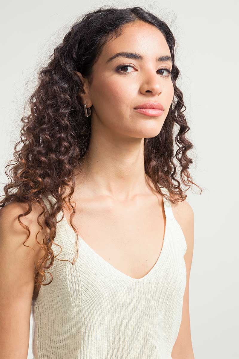 Sourire Multicolore Tops Grace caraco écru en soie recyclée