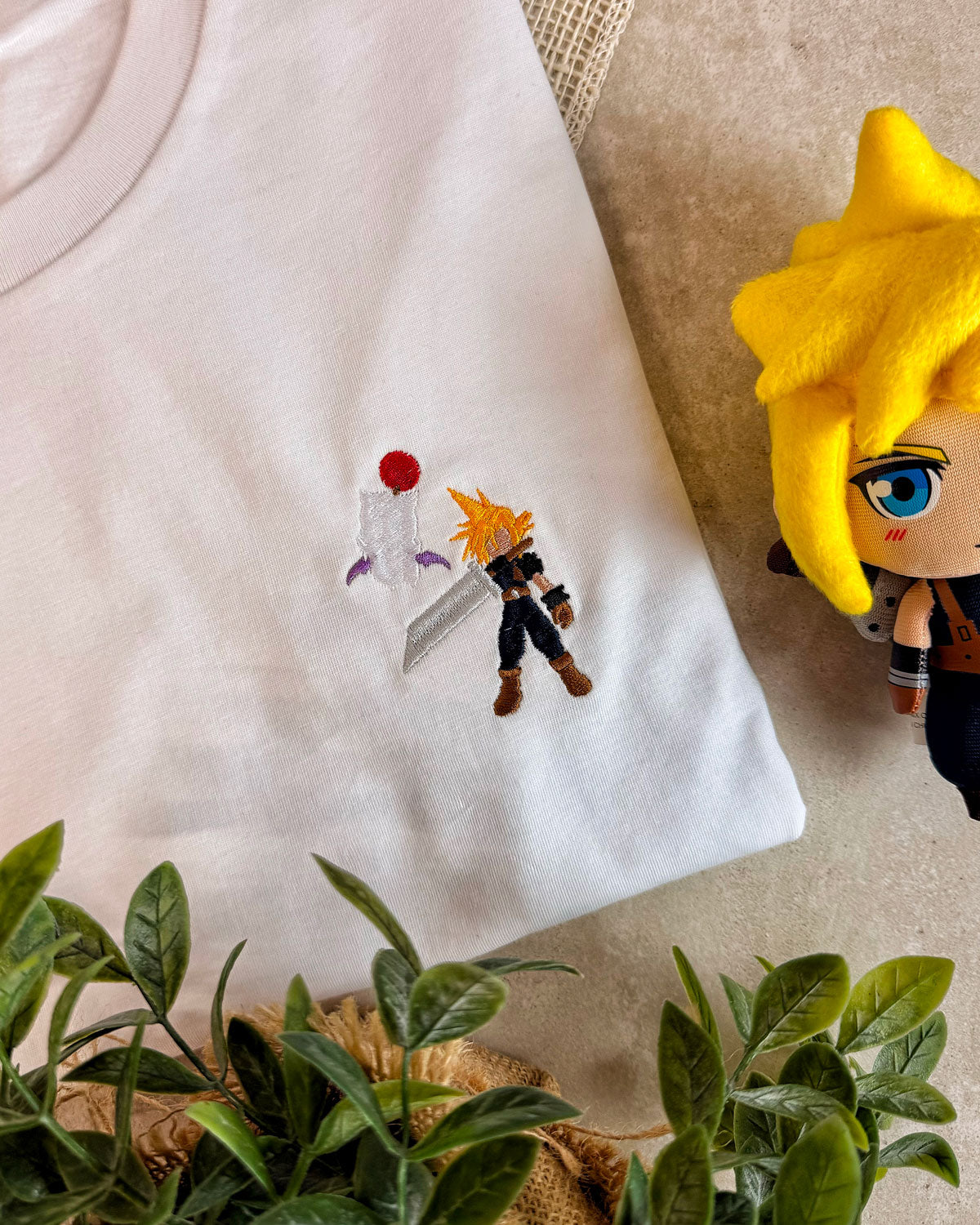 Juste Un T-shirt T-shirts Brodés Final Fantasy T-shirt brodé coton bio