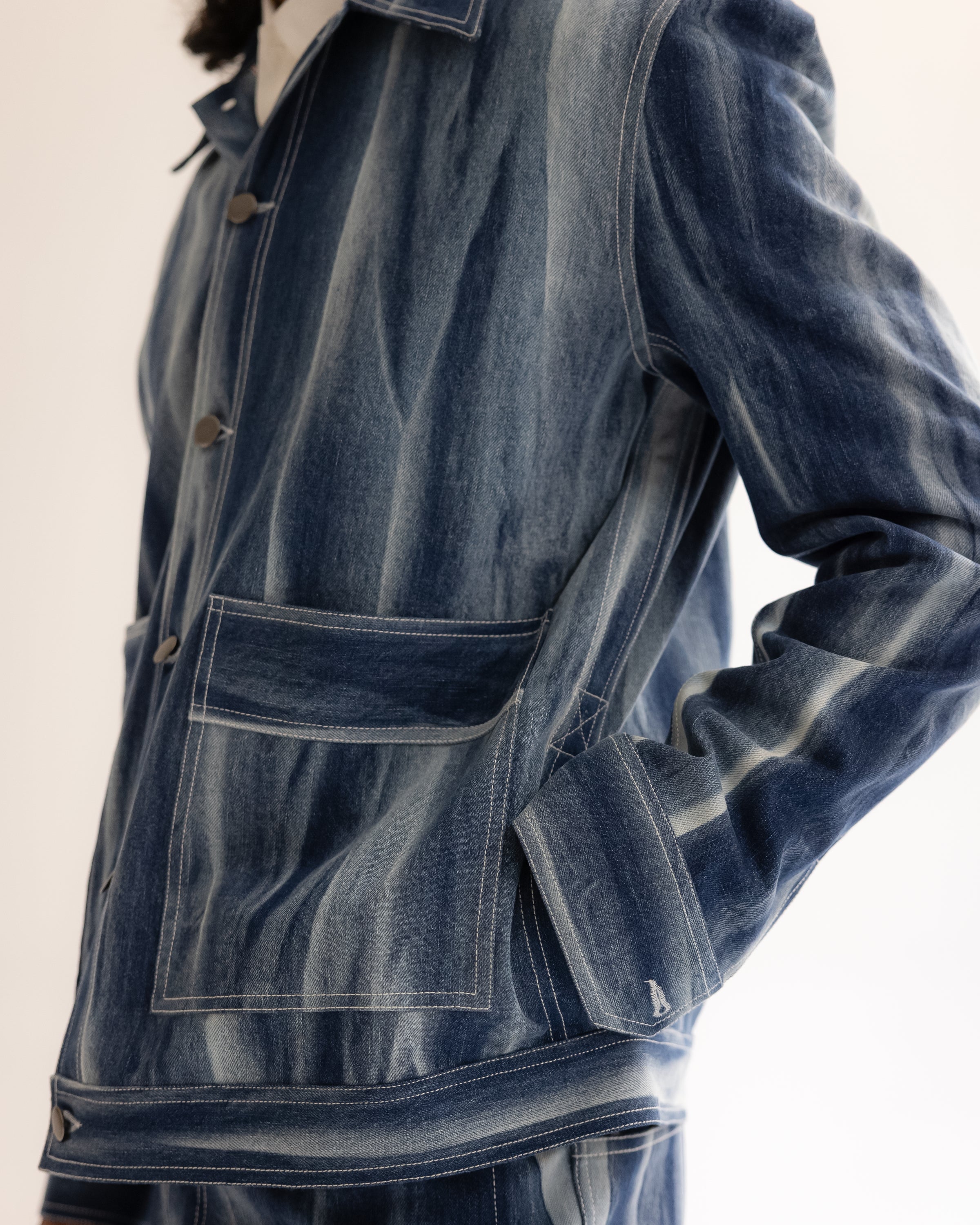 COUNTRYMADE Jackets Trail Dust Creased Batik Denim Jacket en jean