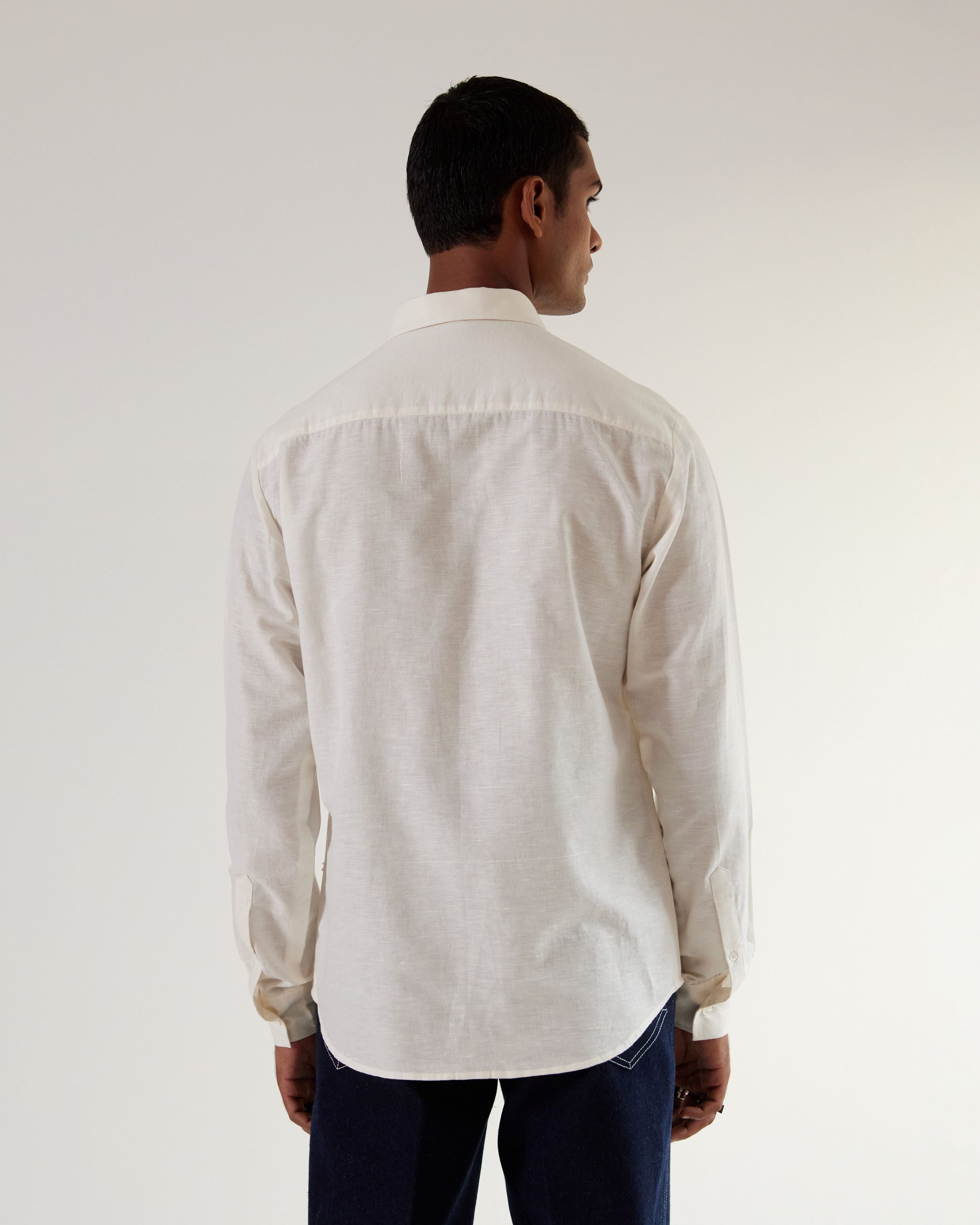 COUNTRYMADE Shirts DNA Shirt ivoire en lin-coton brodé