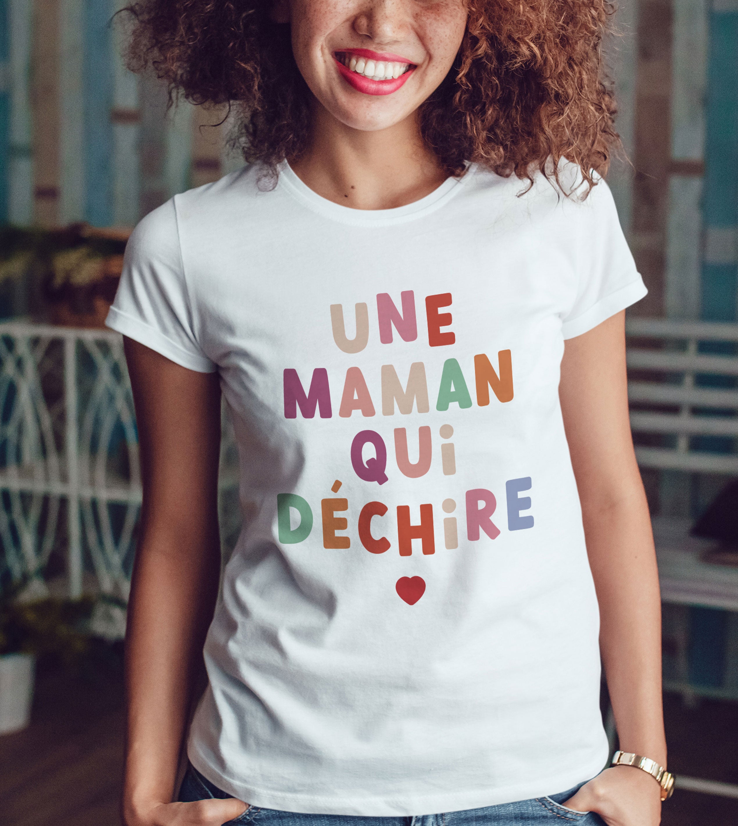 Juste Un T-shirt T-shirts Imprimés Une maman qui déchire t-shirt imprimé