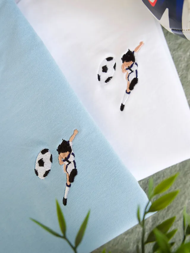 Juste Un T-shirt T-shirts Brodés Captain Tsubasa t-shirt brodé coton biologique