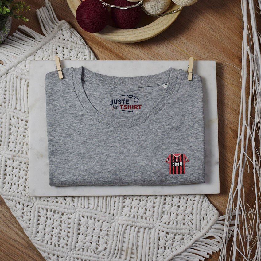 Juste Un T-shirt T-shirts Brodés OGC Nice T-shirt brodé gris chiné