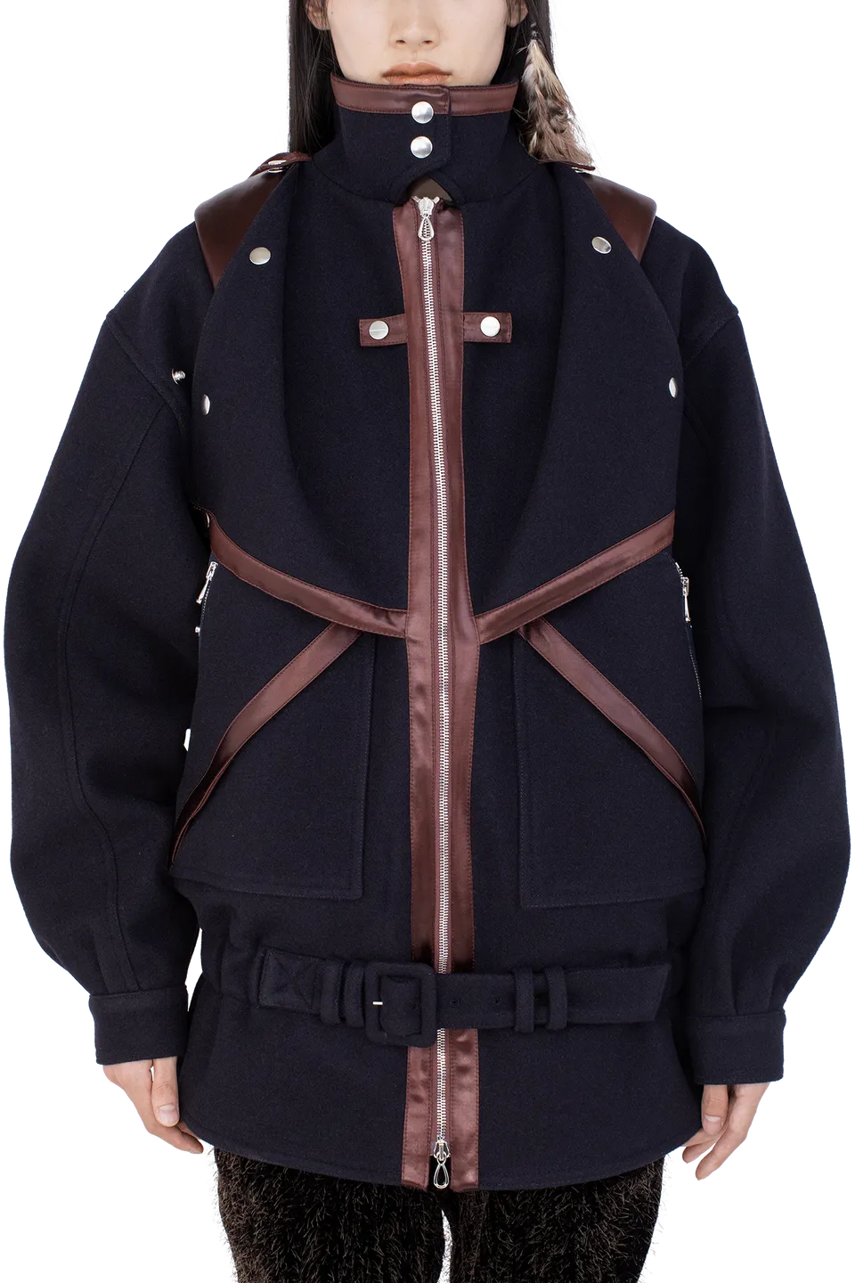 Kiko Kostadinov Outerwear HERON Belted Jacket veste Midnight Blue