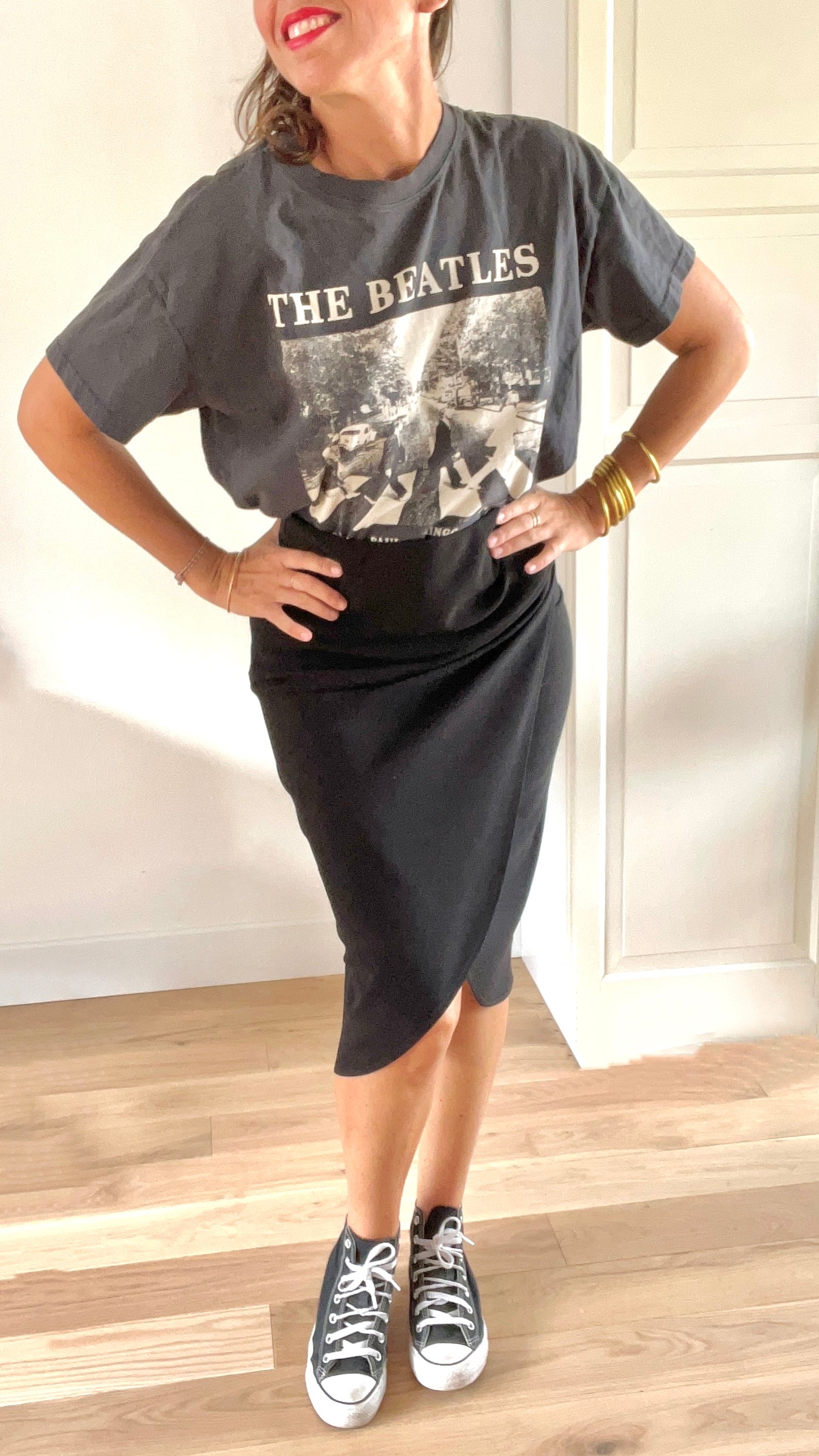 PANTRUCHE Jupes Jupe MONROE noir jupe midi portefeuille