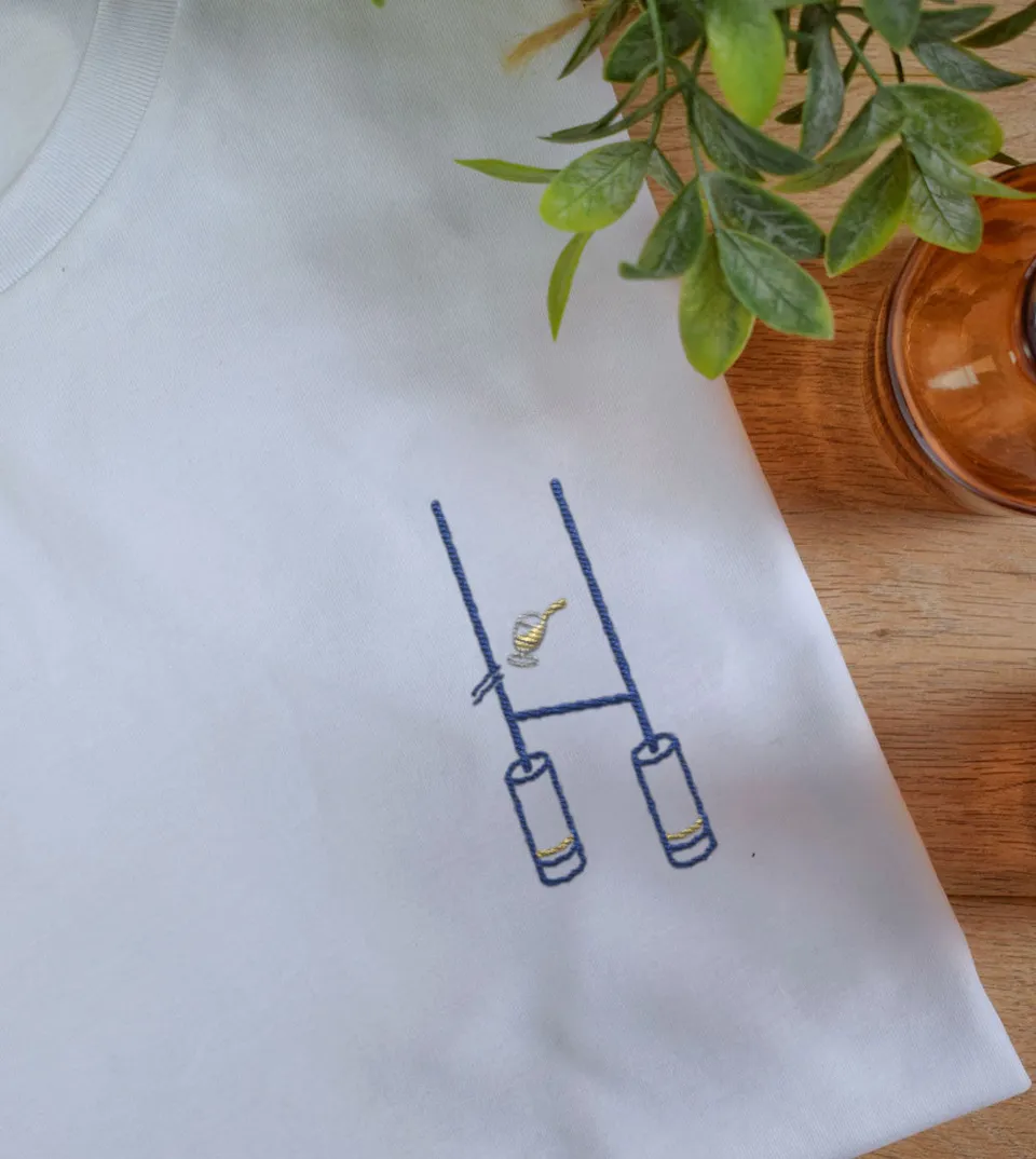 Juste Un T-shirt T-shirts Brodés Entre les Perches t-shirt brodé rugby