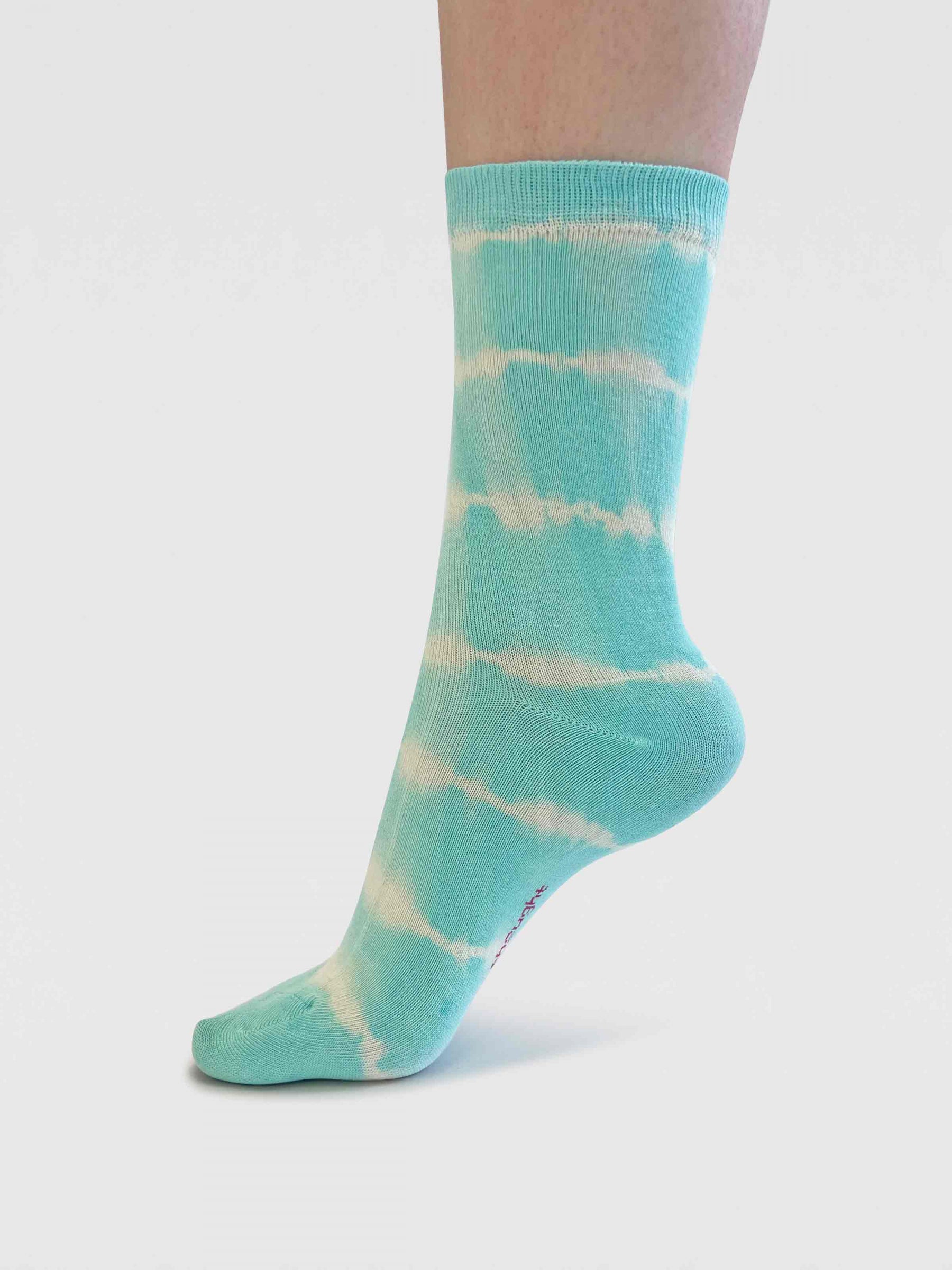 Sourire Multicolore Chaussettes tie and dye en bambou chaussettes vert menthe 36-40