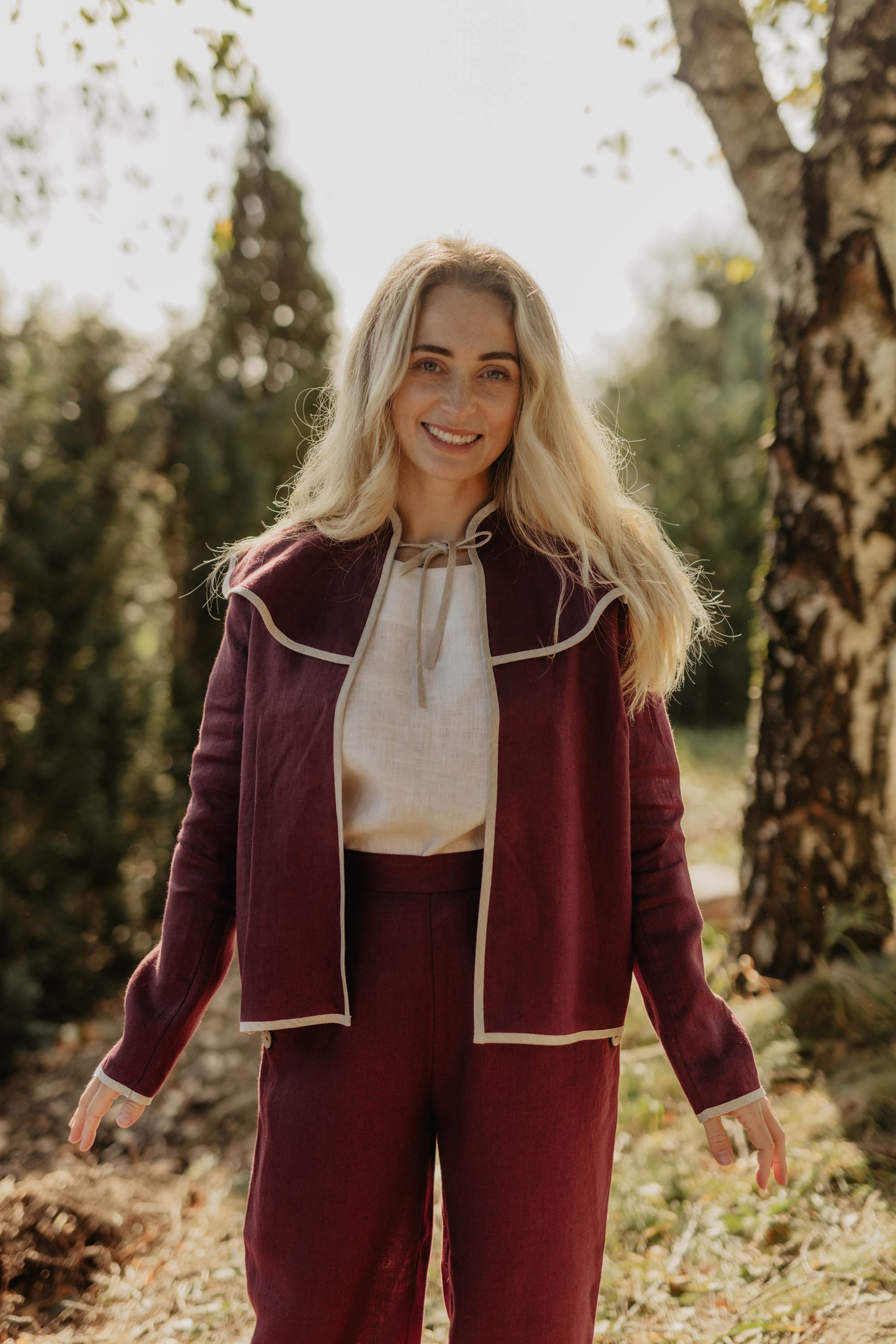 Laumė linen Linen Jackets Hendaye Archive veste en lin bleu profond femme taille S