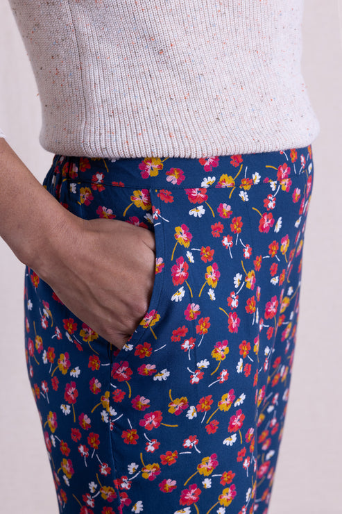 Sourire Multicolore Pantalons pantalon imprimé pansy 3/4 viscose Liva