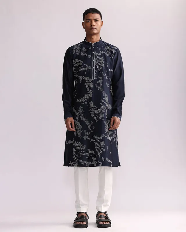 COUNTRYMADE Kurtas Shadow Camo Hand Embroidered Kurta Set ensemble kurta brodé