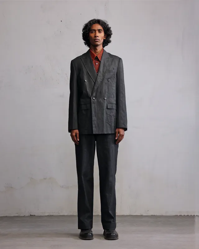 COUNTRYMADE Jackets Metal coated double breasted blazer en denim métallisé