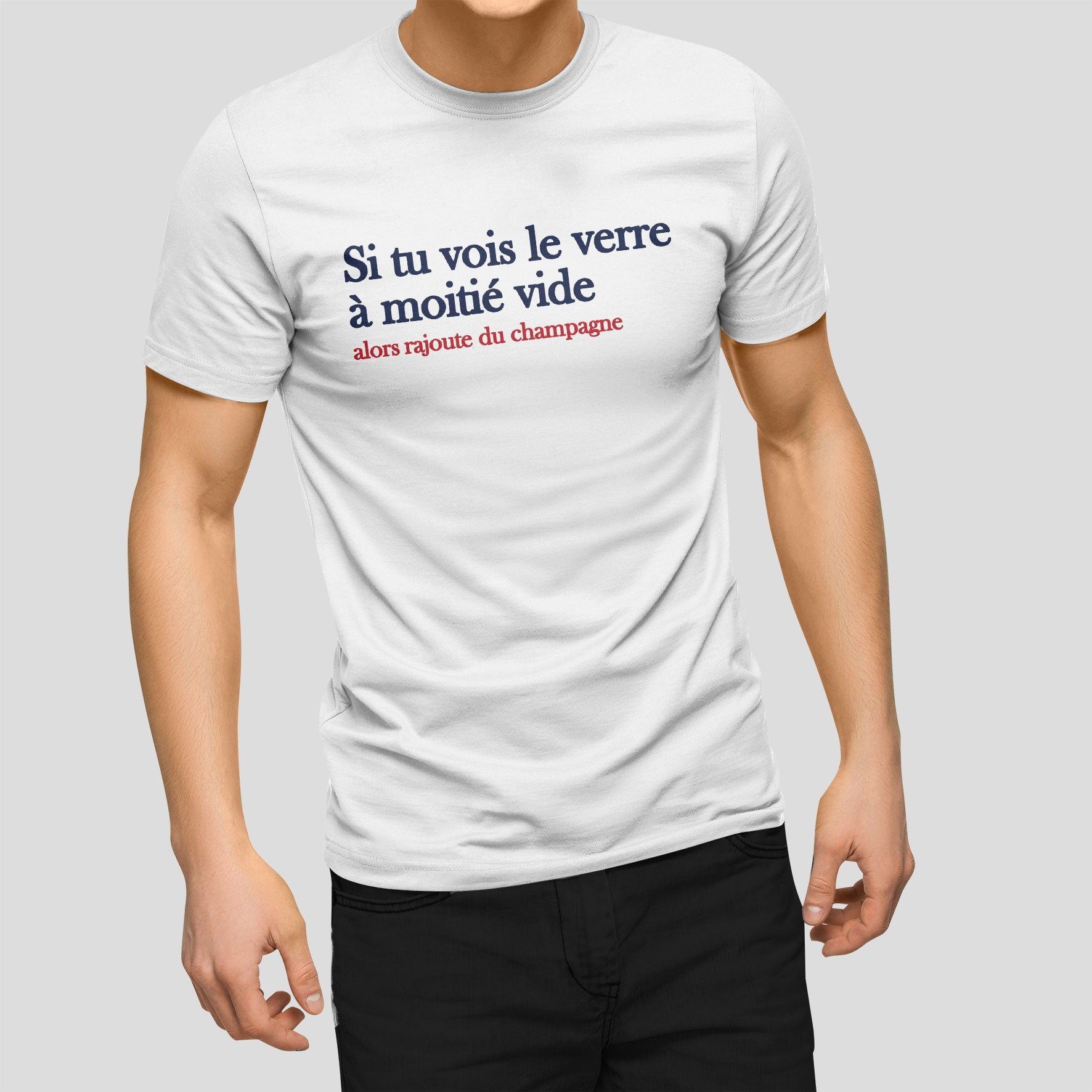 Juste Un T-shirt T-shirts Imprimés Le verre à moitié vide t-shirt homme
