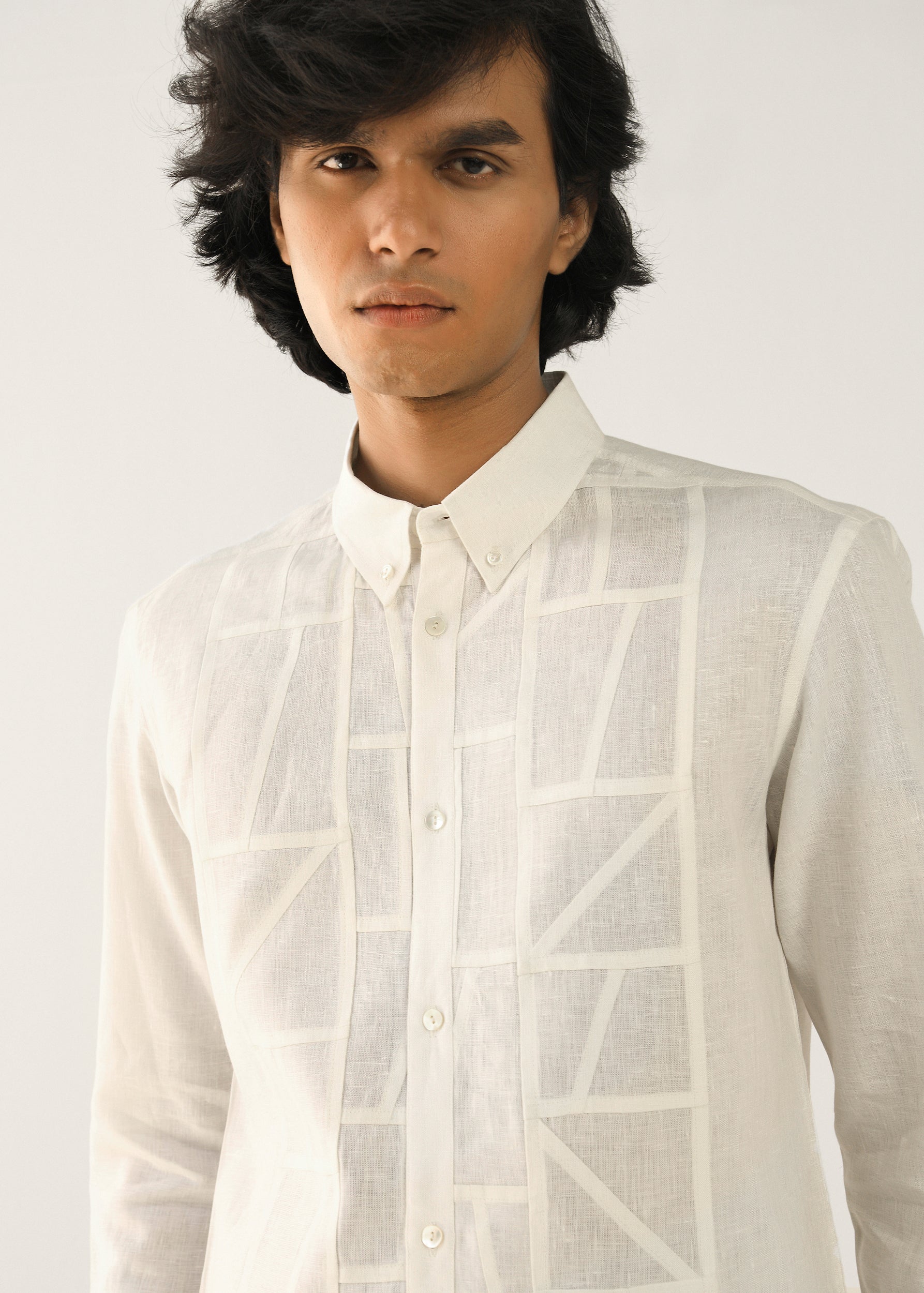 COUNTRYMADE Shirts Bojagi Shirt chemise lin écru patchwork