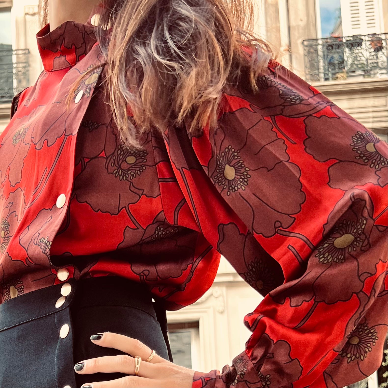 PANTRUCHE Chemises Blouse DJANGO Flowers blouse rouge viscose