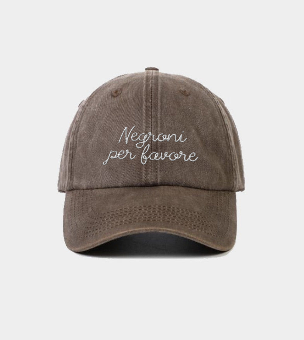 Juste Un T-shirt Casquettes Negroni per Favore casquette brodée rouge vintage