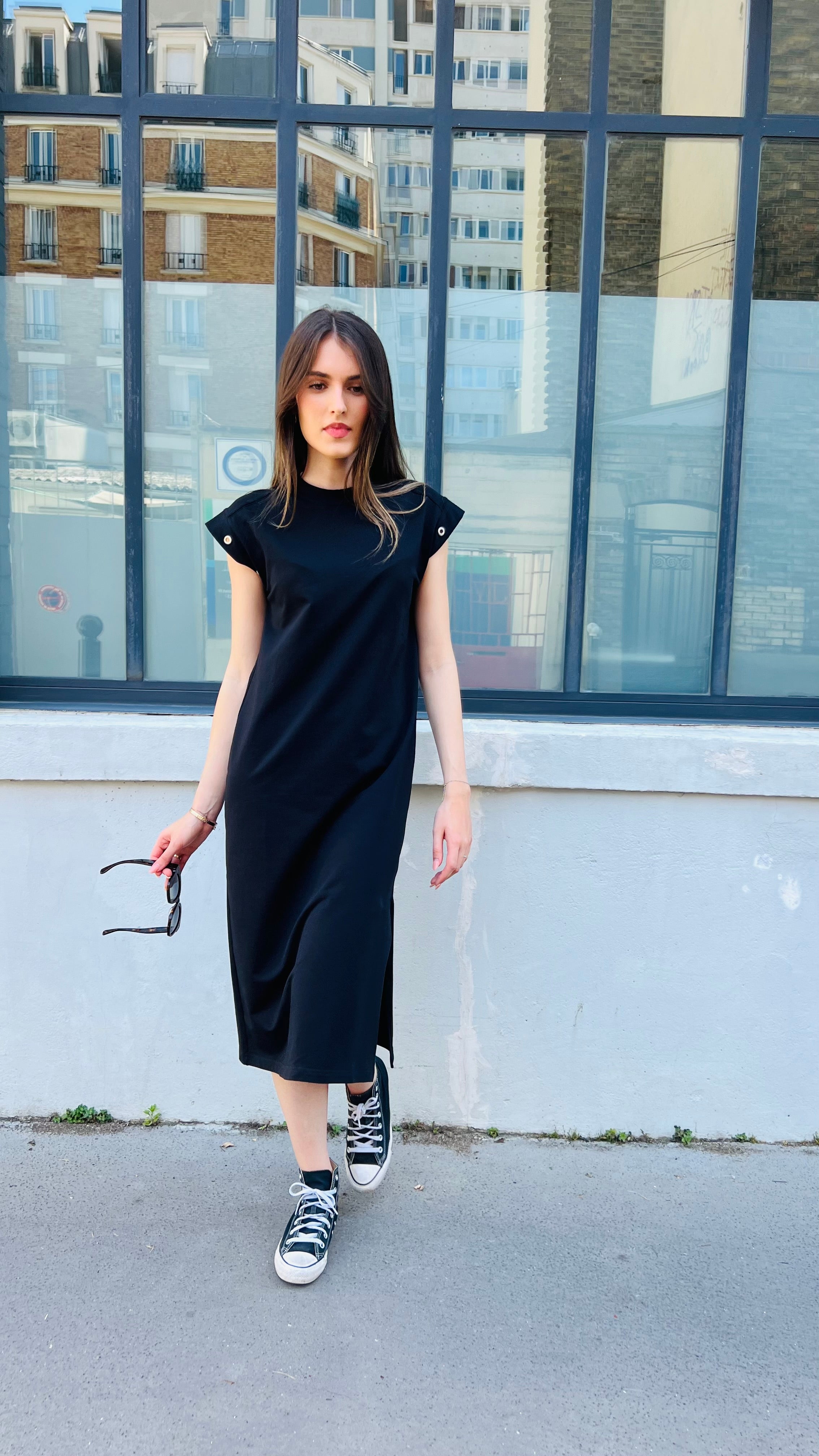 PANTRUCHE Robes LOU robe longue noire S/M à M/L en coton