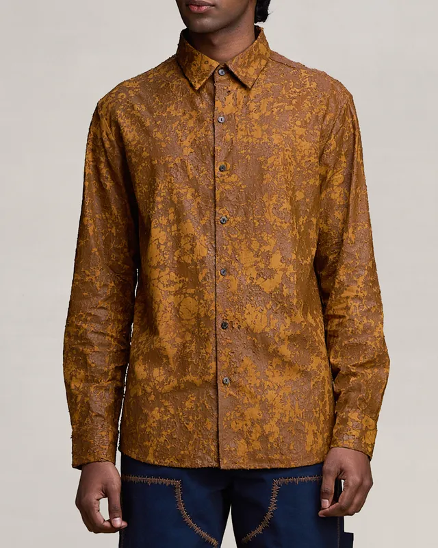 COUNTRYMADE Shirts Mineral Corroded Ochre chemise ocre en coton twill