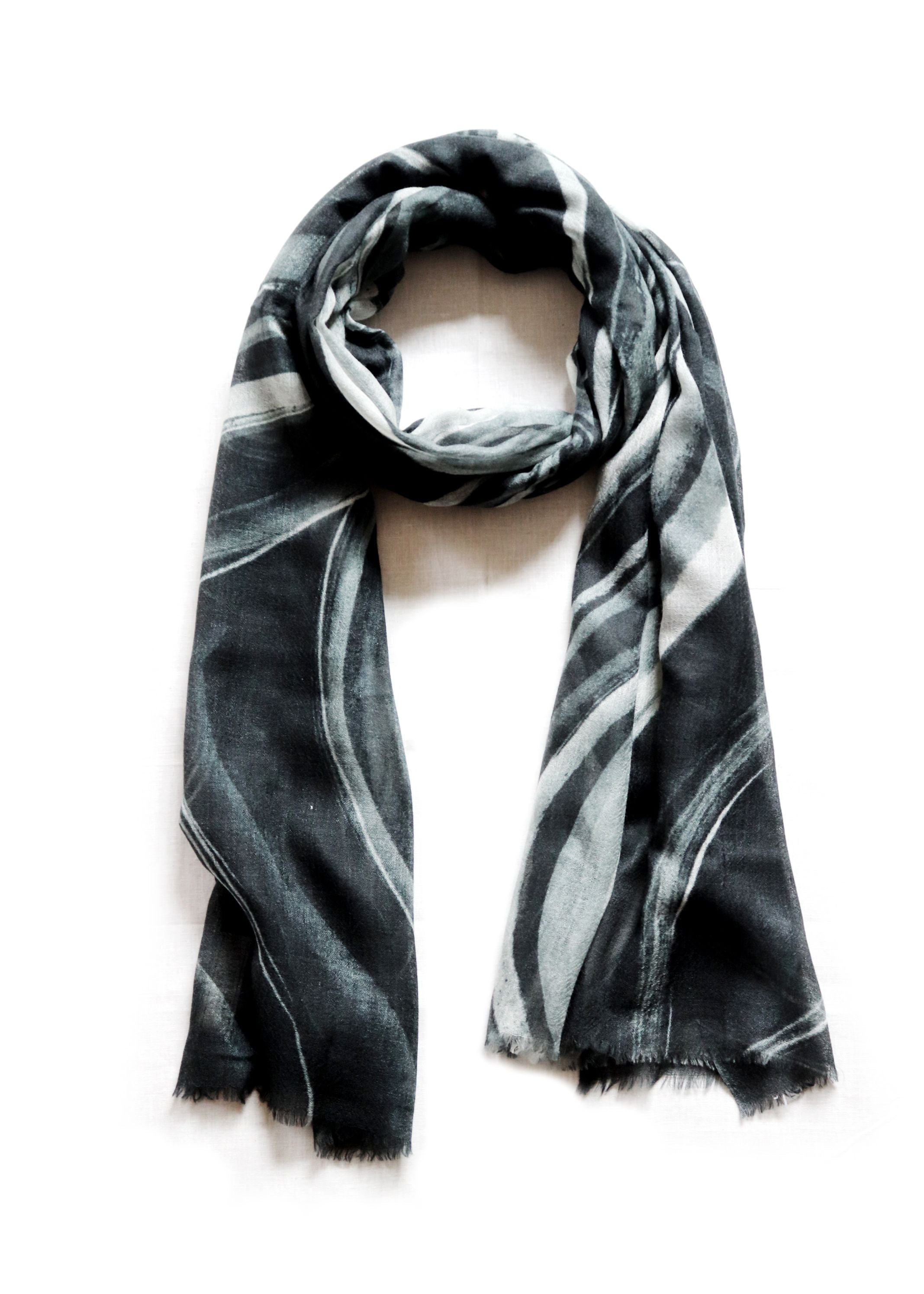 COUNTRYMADE Accessories Airborne strokes scarf écharpe laine cachemire imprimée