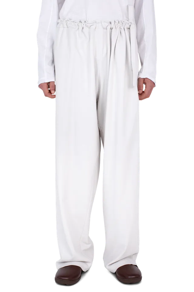 Kiko Kostadinov Bottoms OSCAR Wide Trousers pantalon large Ecru jersey coton