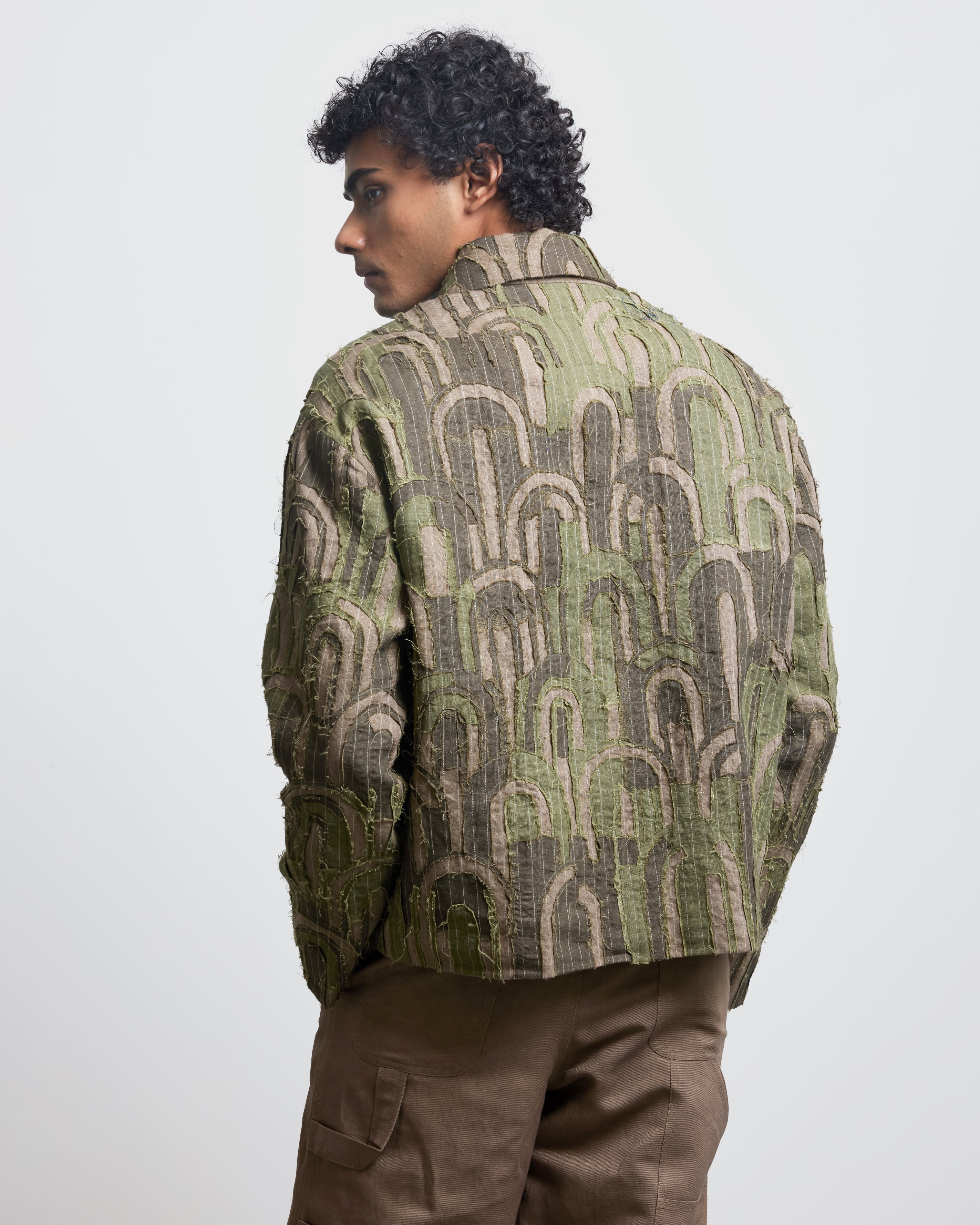 COUNTRYMADE Jackets FRAY APPLIQUE MULTI ARCH JACKET veste en lin à appliqués